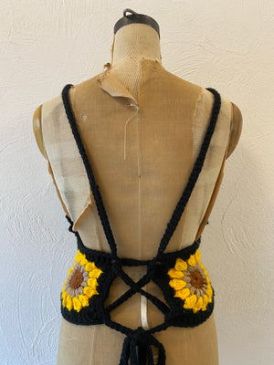 sunflower motif knit camisole