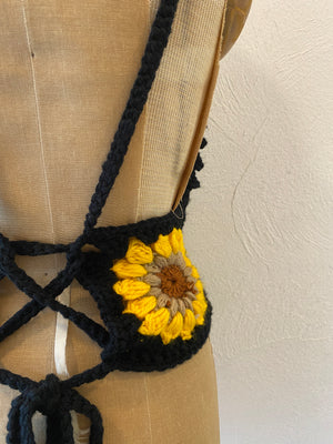 sunflower motif knit camisole