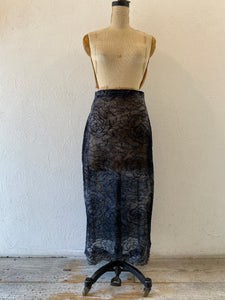 flocked flower mesh skirt