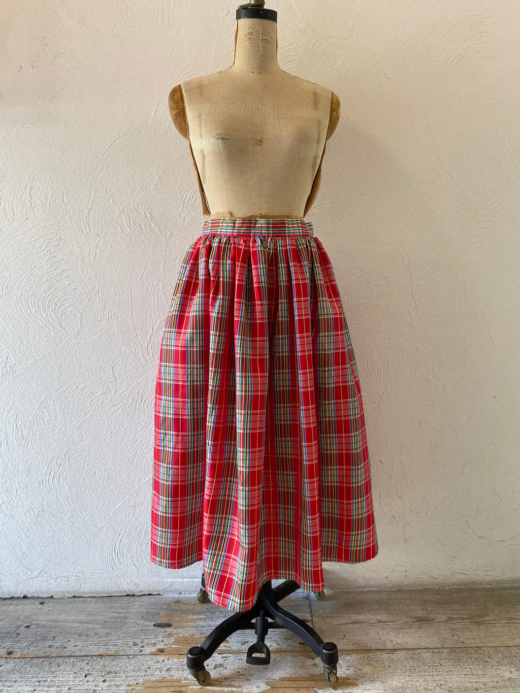 shiny tartan check skirt