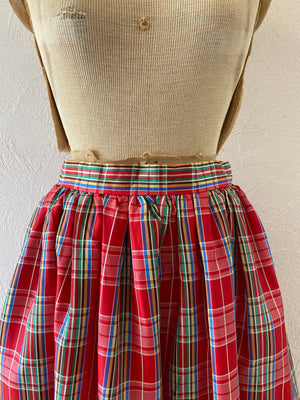 shiny tartan check skirt