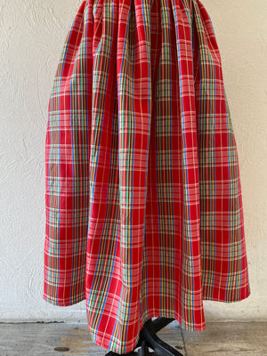 shiny tartan check skirt