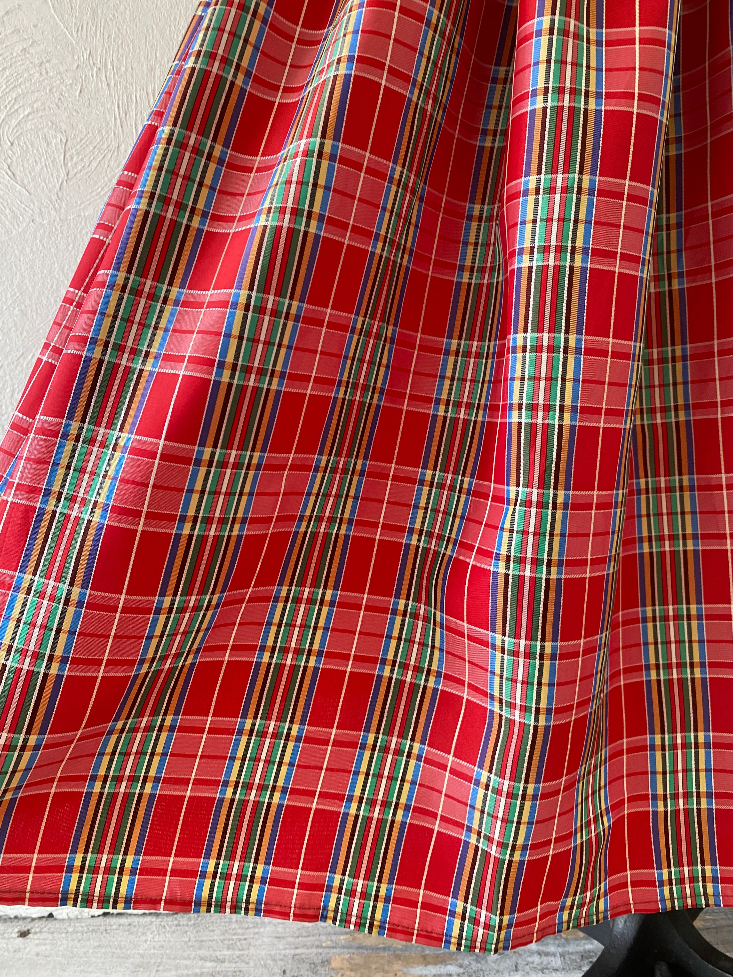 shiny tartan check skirt