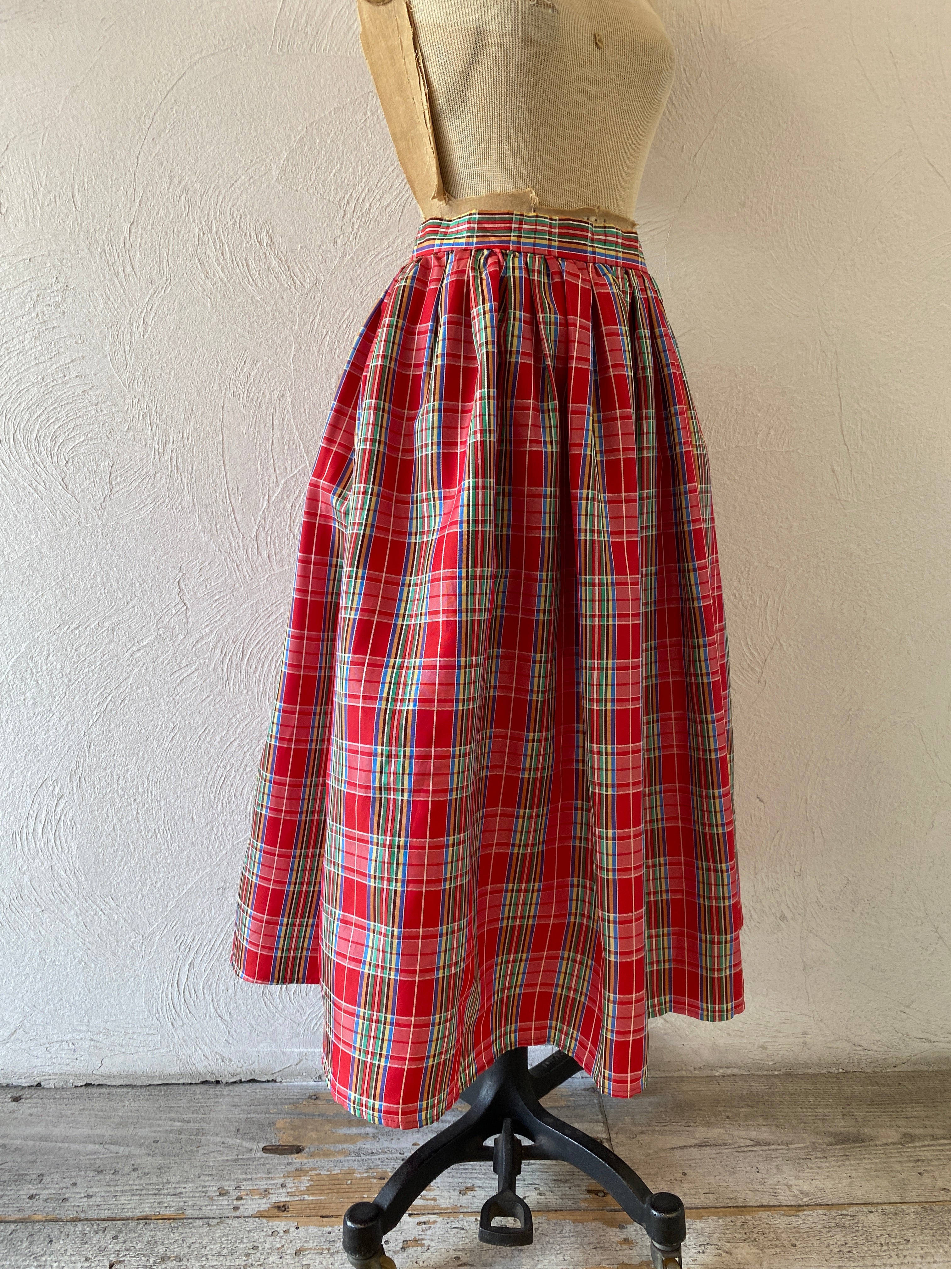 shiny tartan check skirt