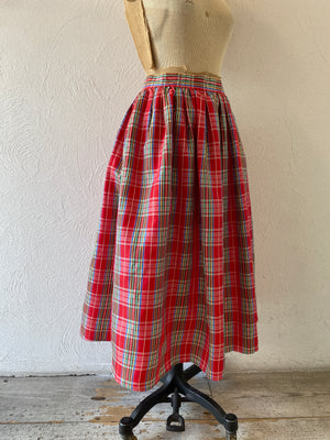 shiny tartan check skirt