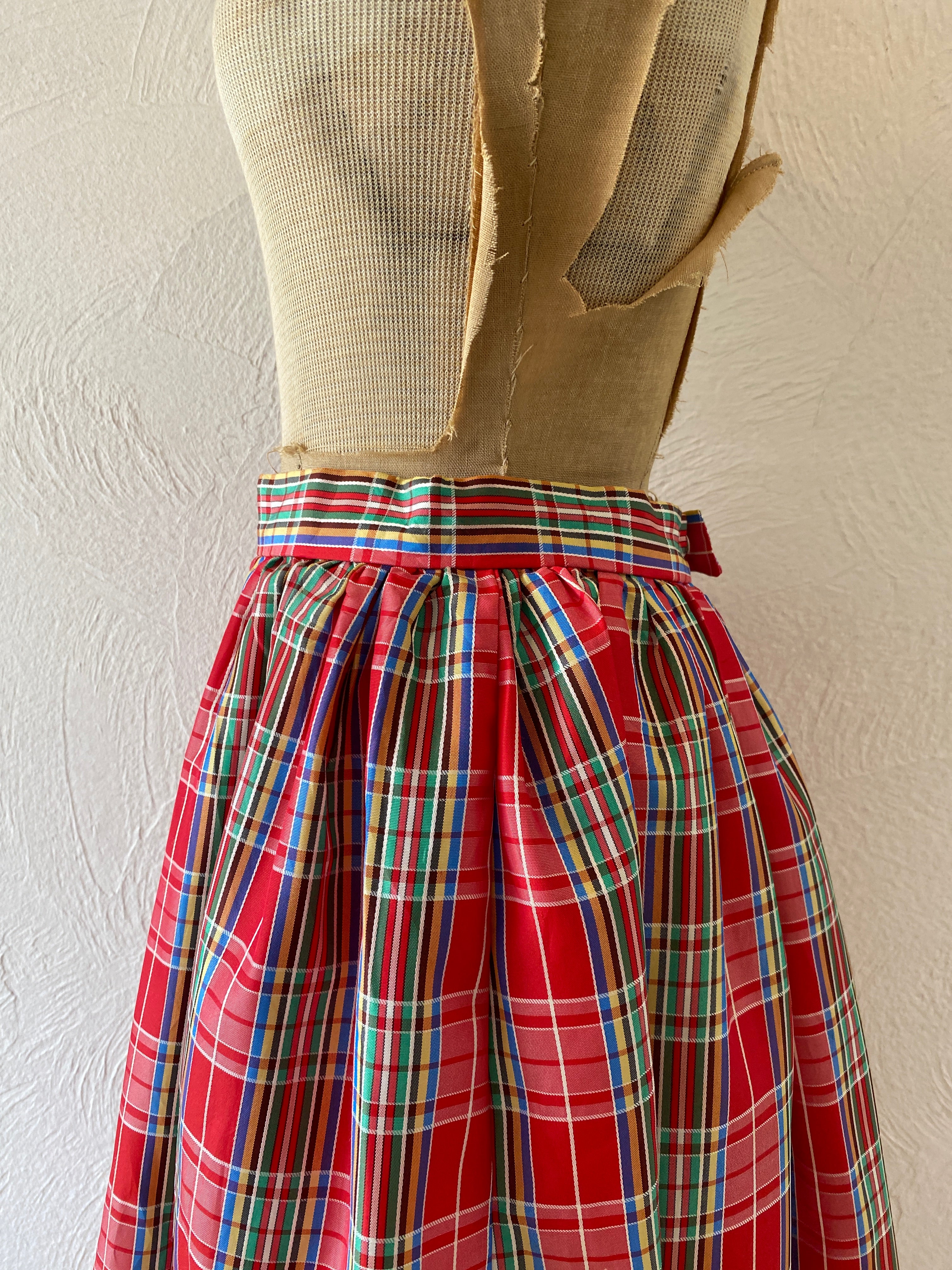shiny tartan check skirt