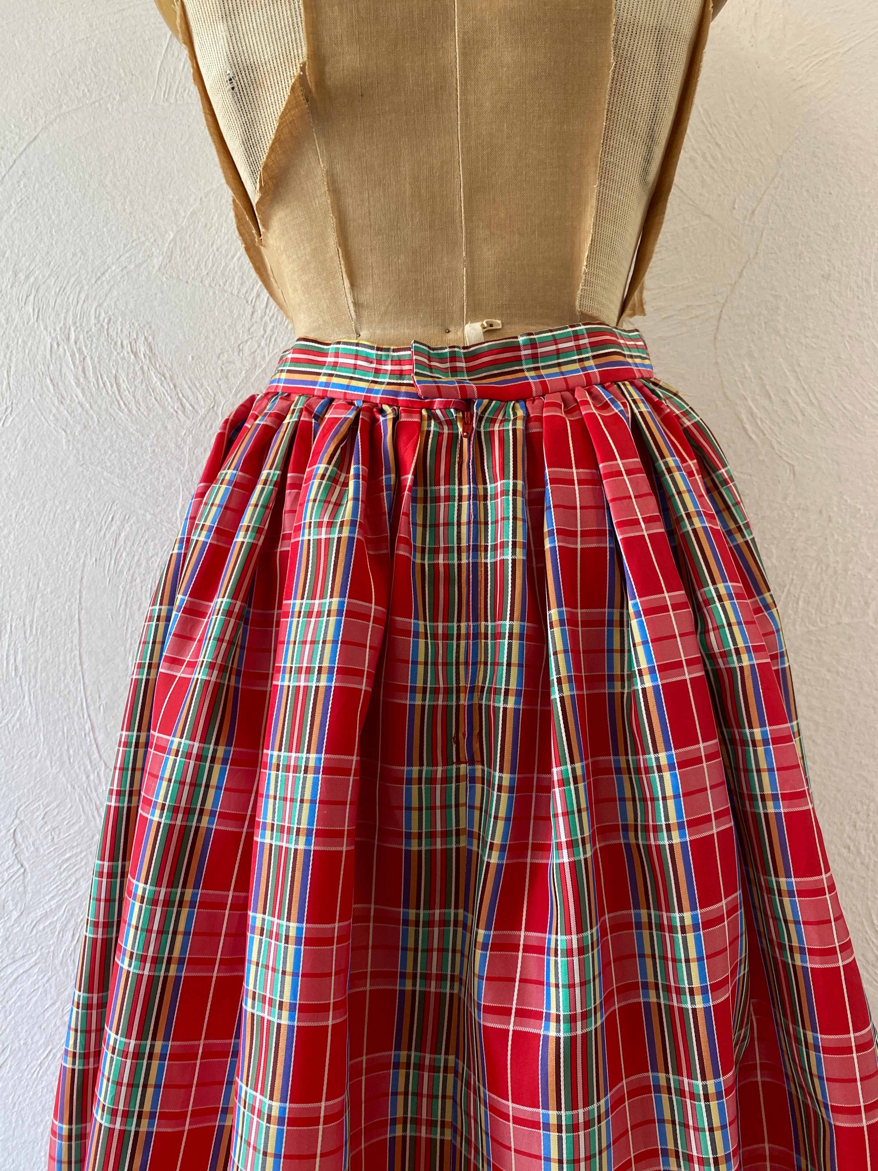 shiny tartan check skirt