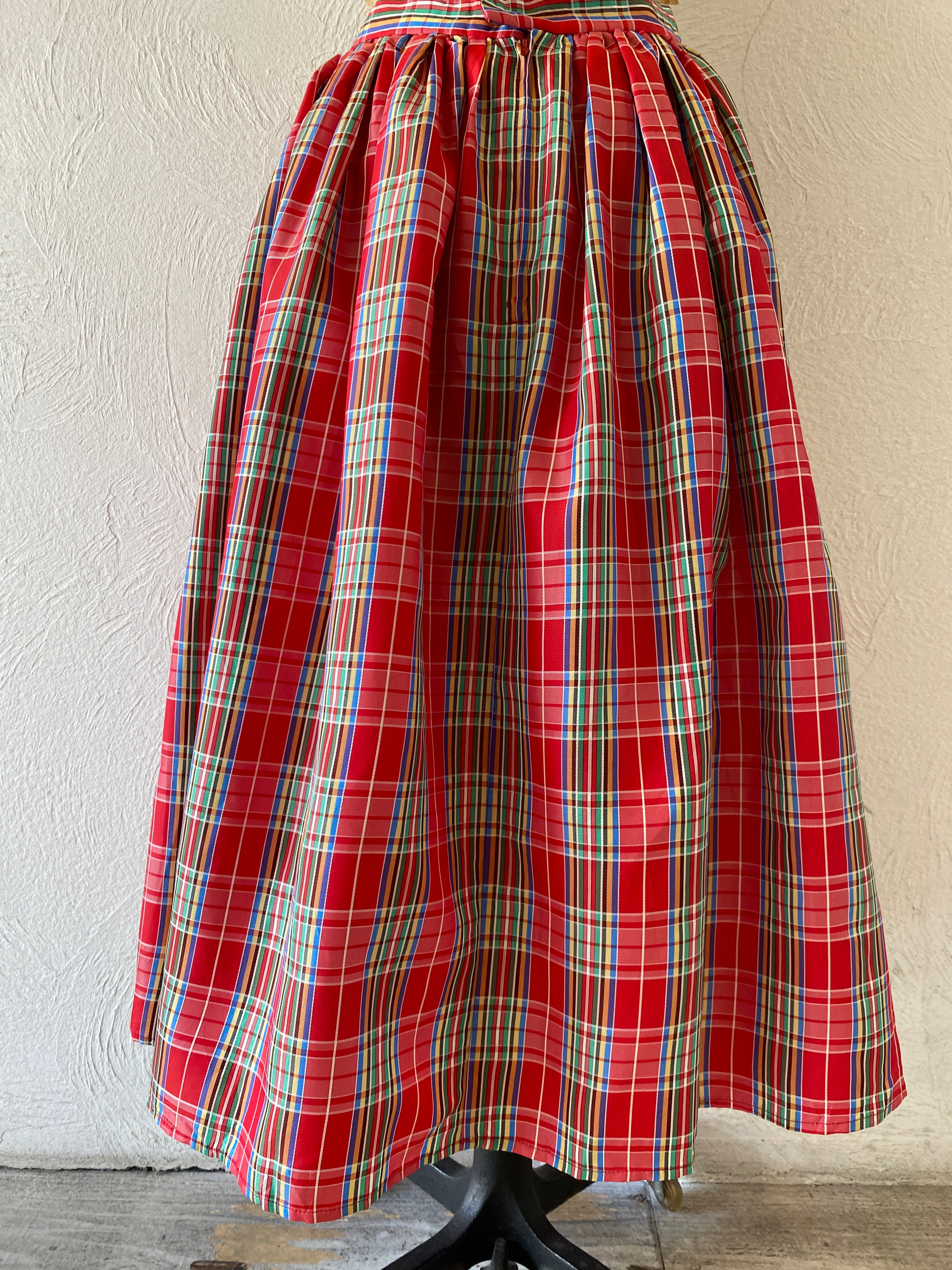 shiny tartan check skirt