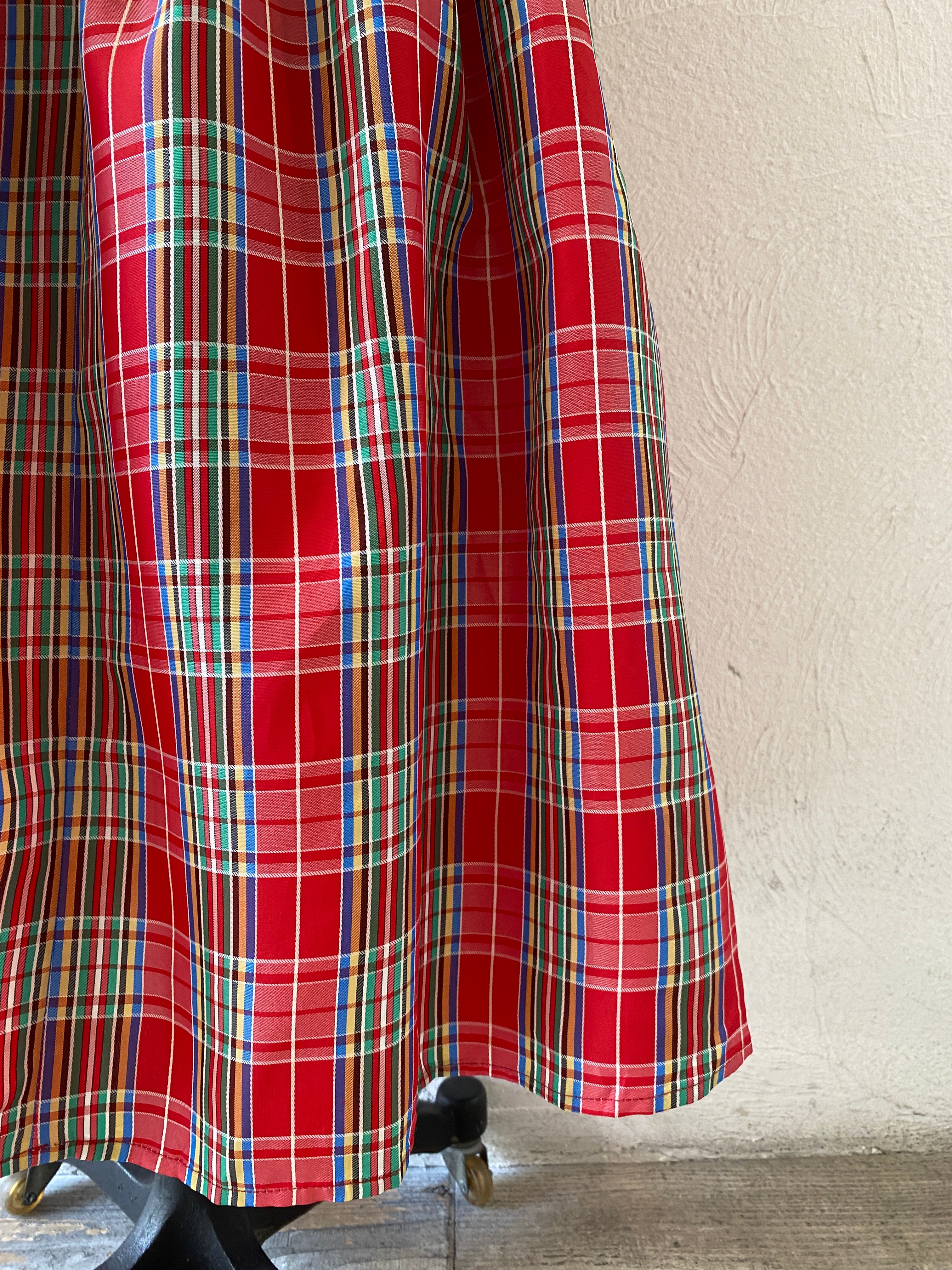 shiny tartan check skirt