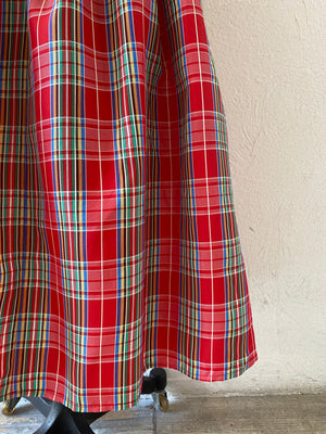 shiny tartan check skirt