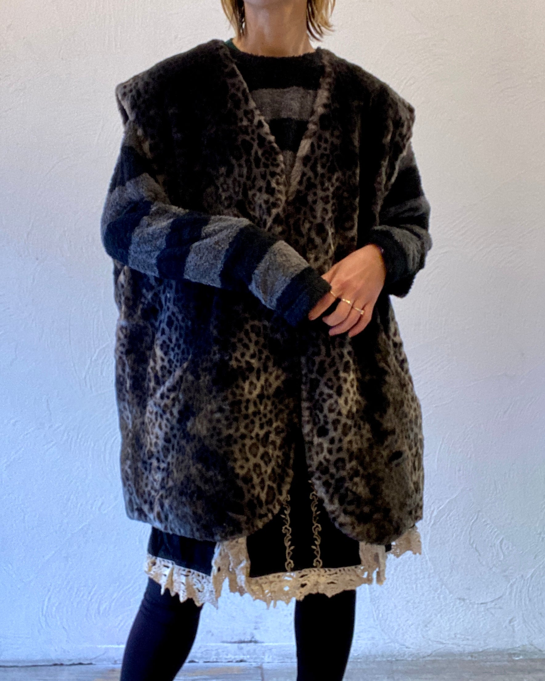leopard fur vest