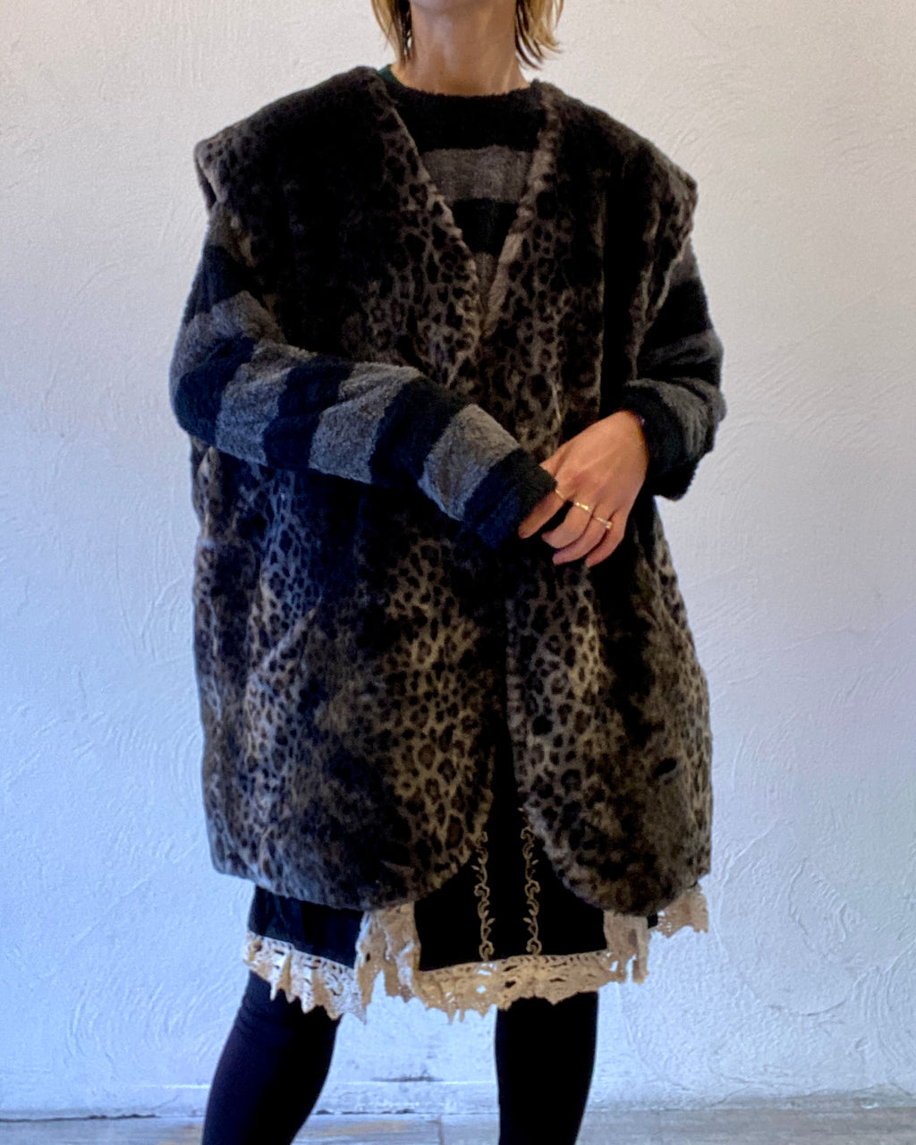 leopard fur vest