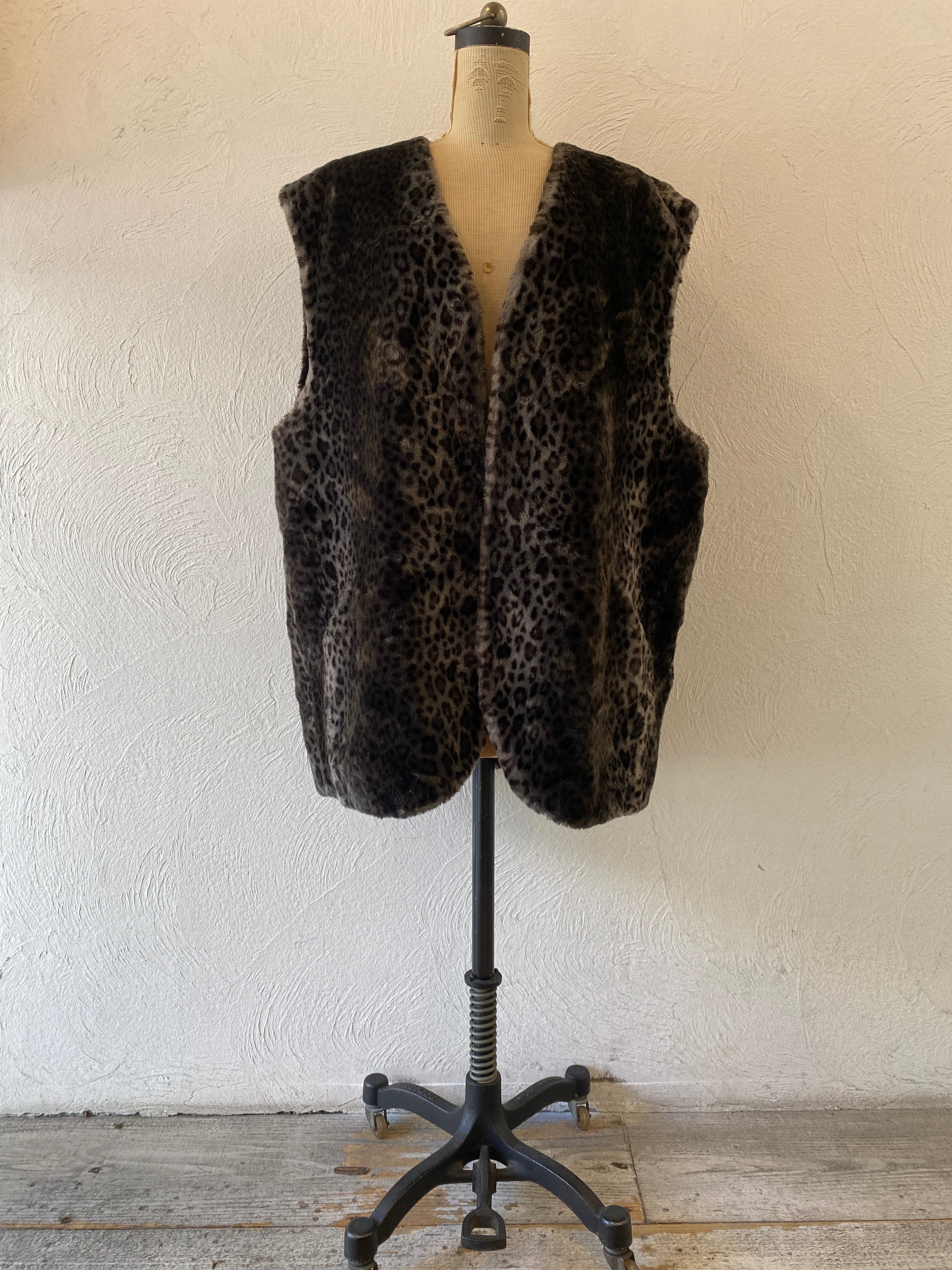 leopard fur vest