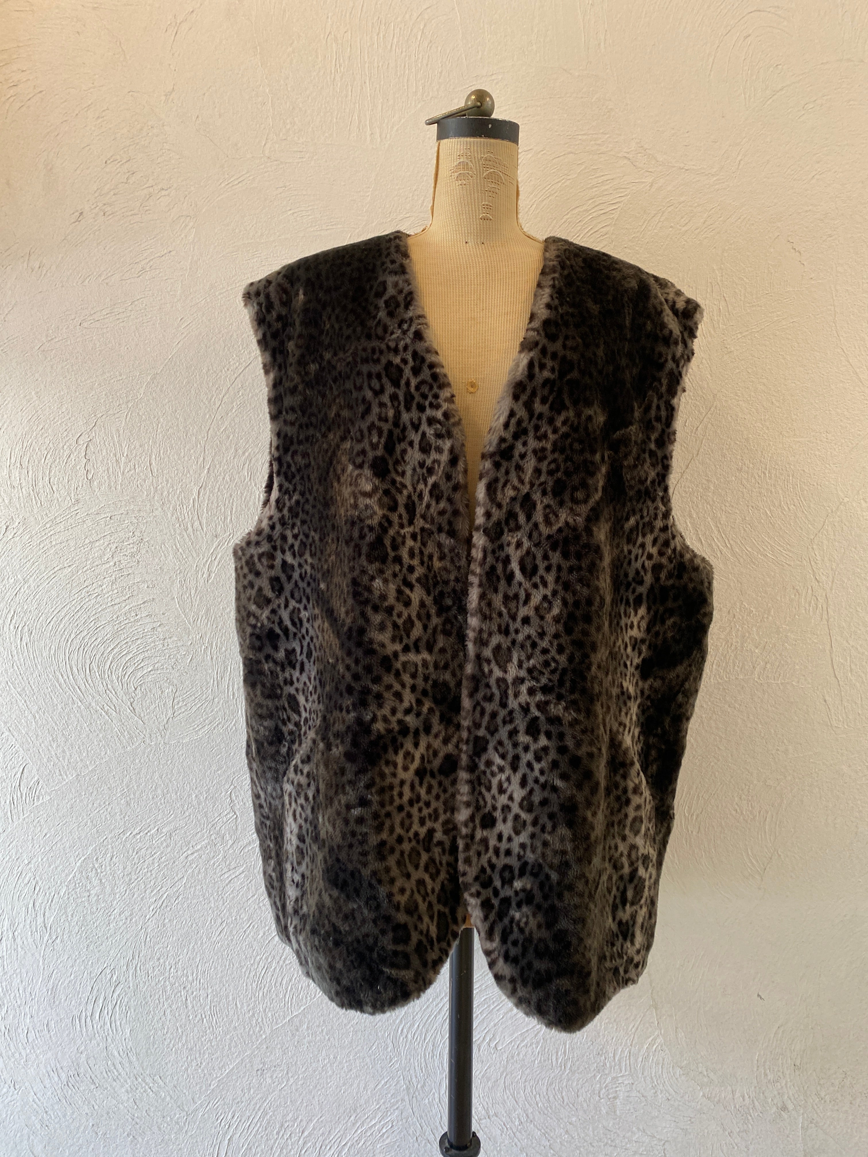 leopard fur vest