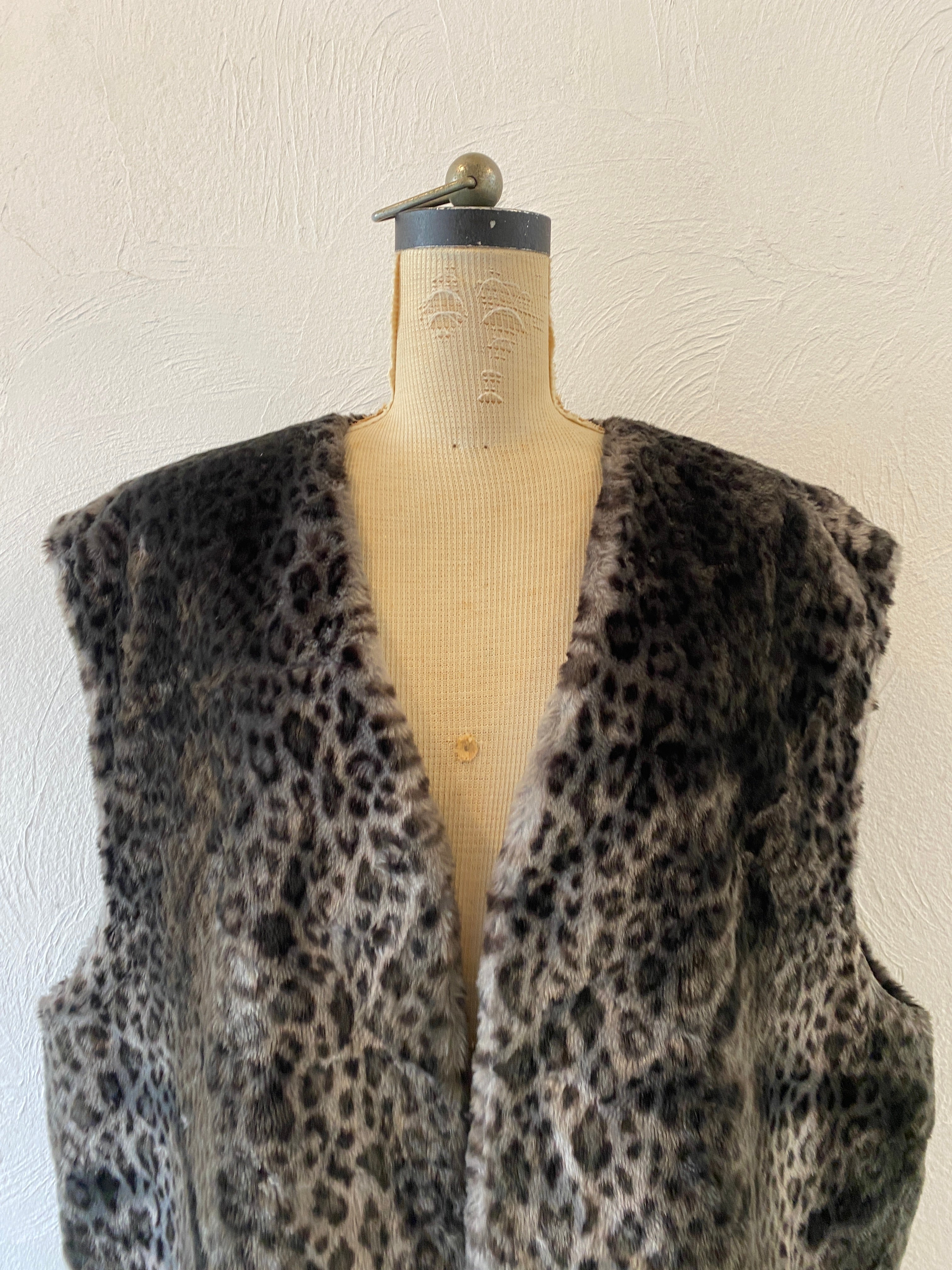 leopard fur vest