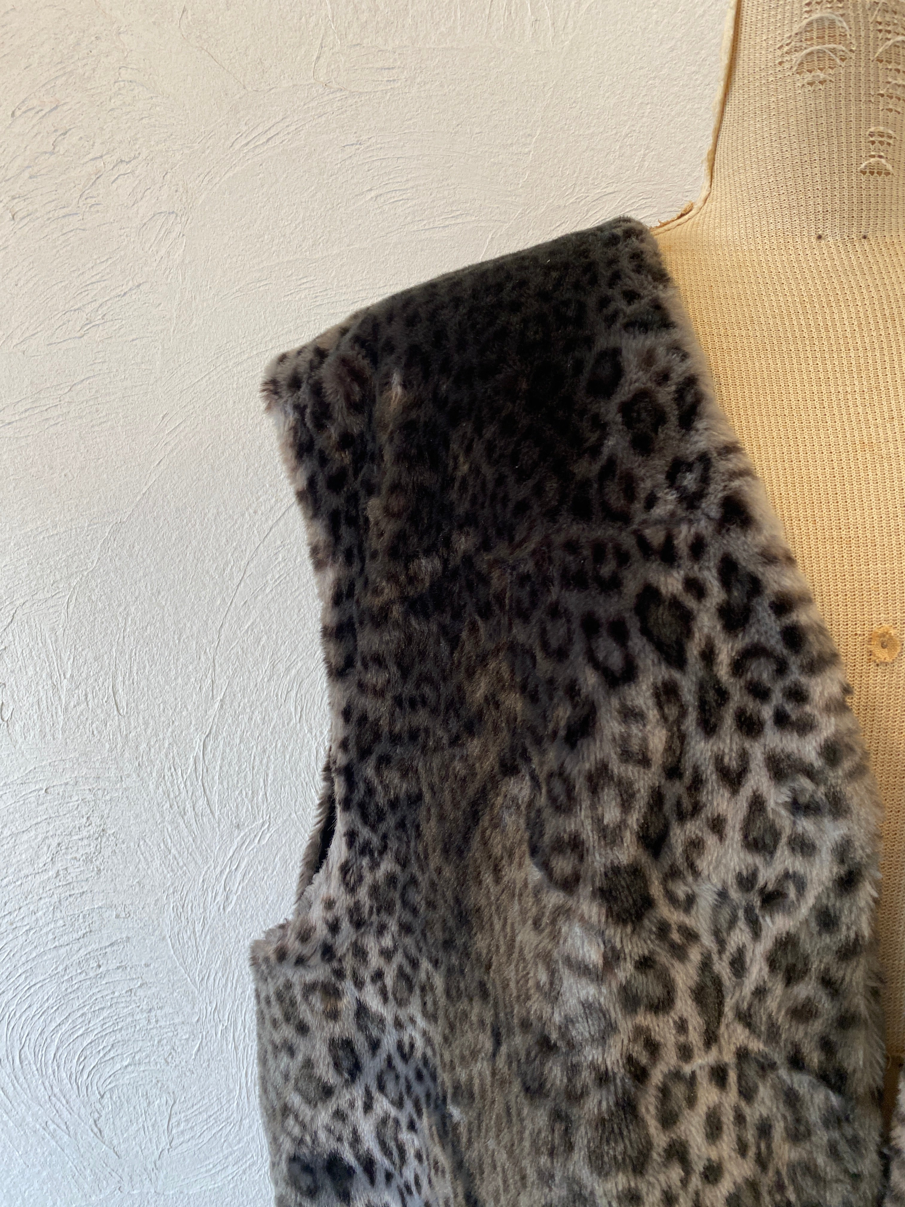 leopard fur vest