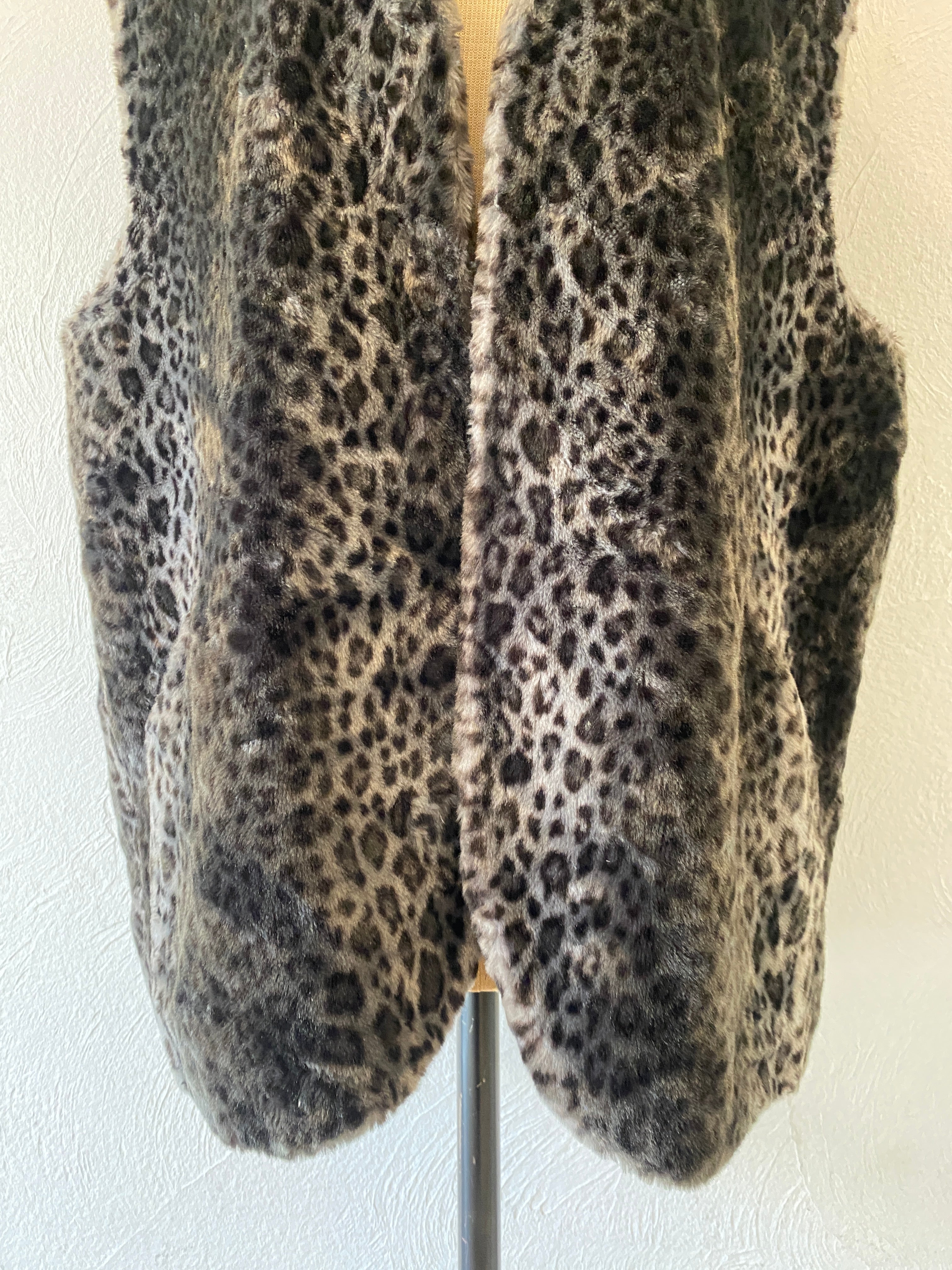 leopard fur vest