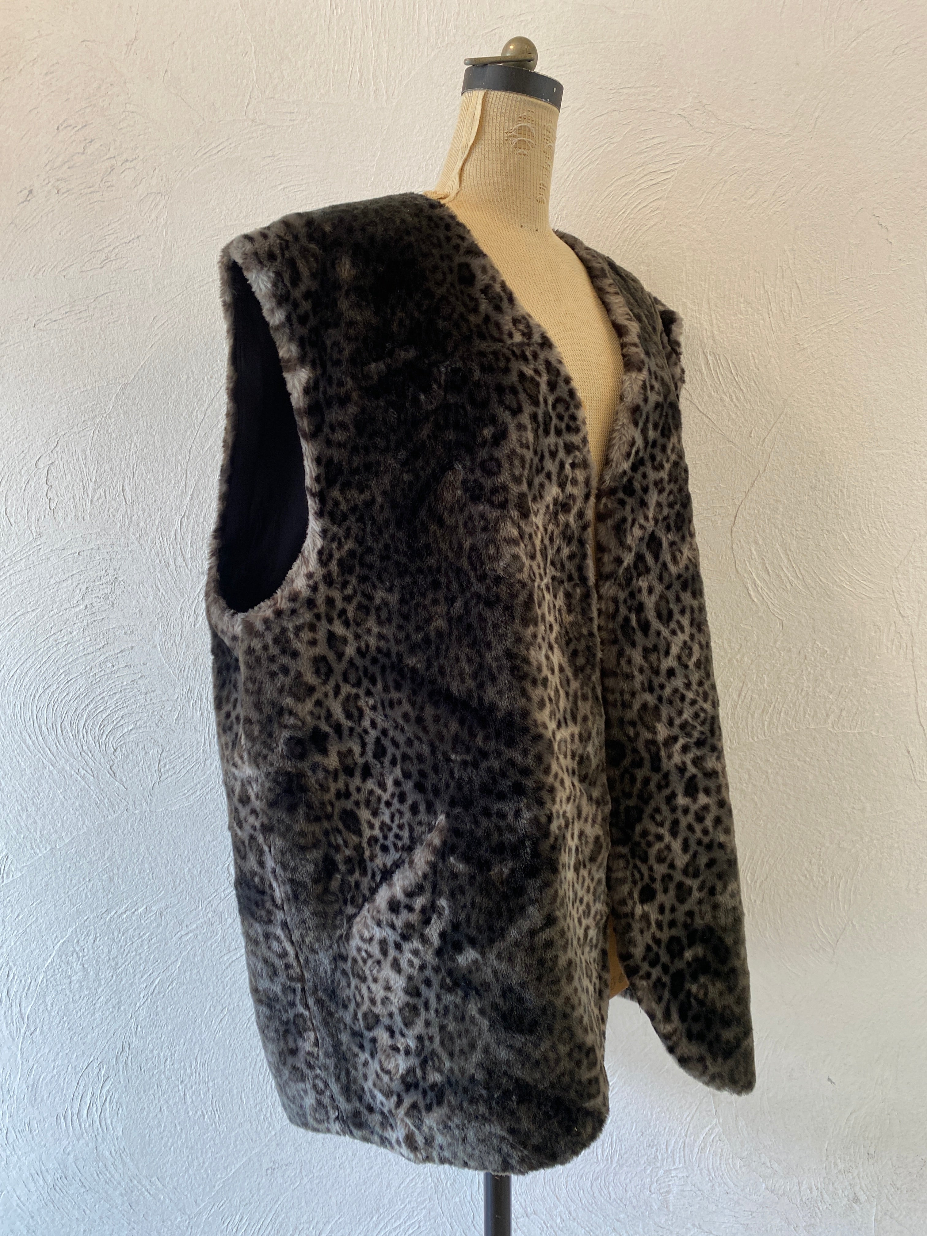 leopard fur vest