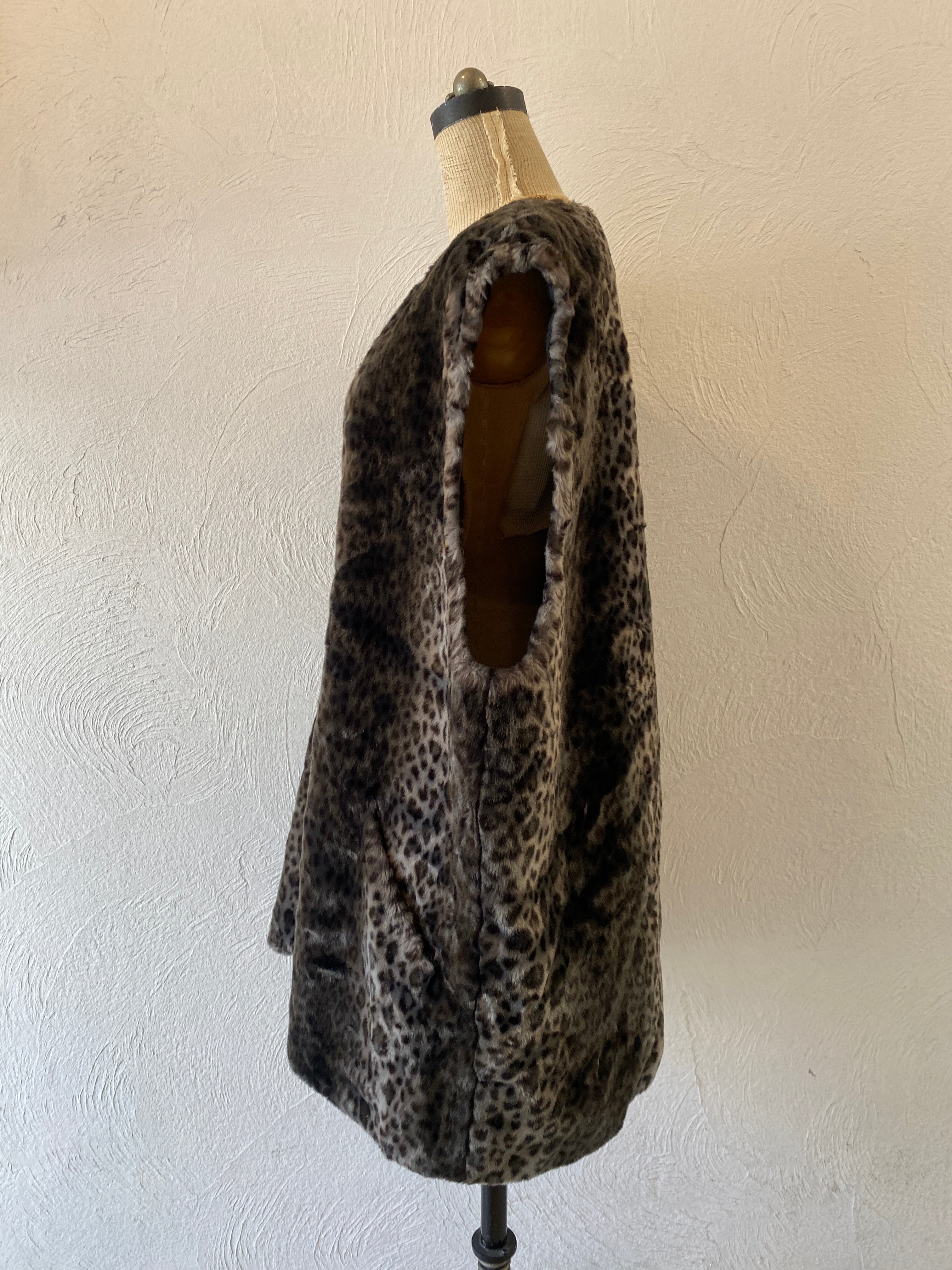 leopard fur vest