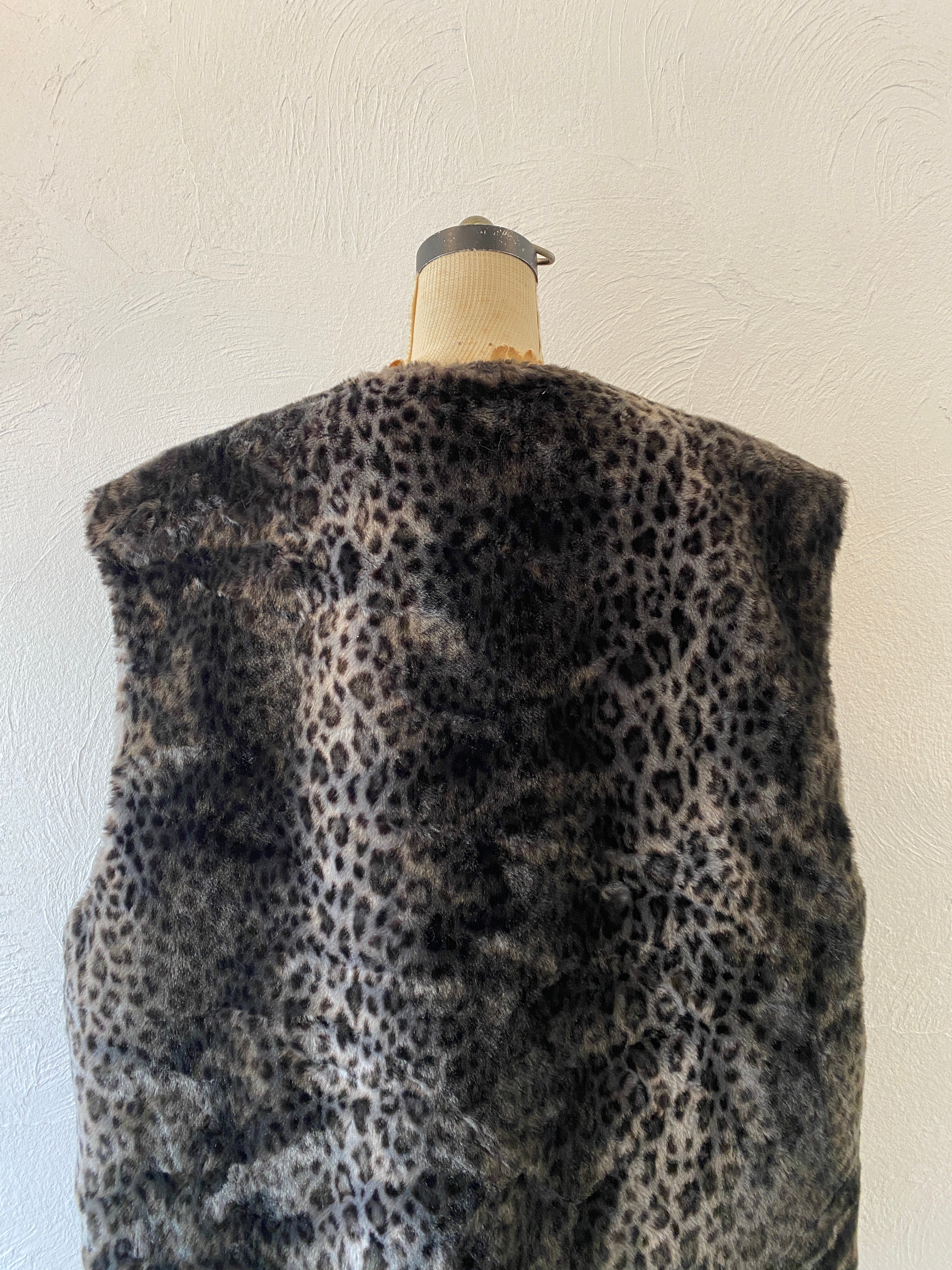 leopard fur vest