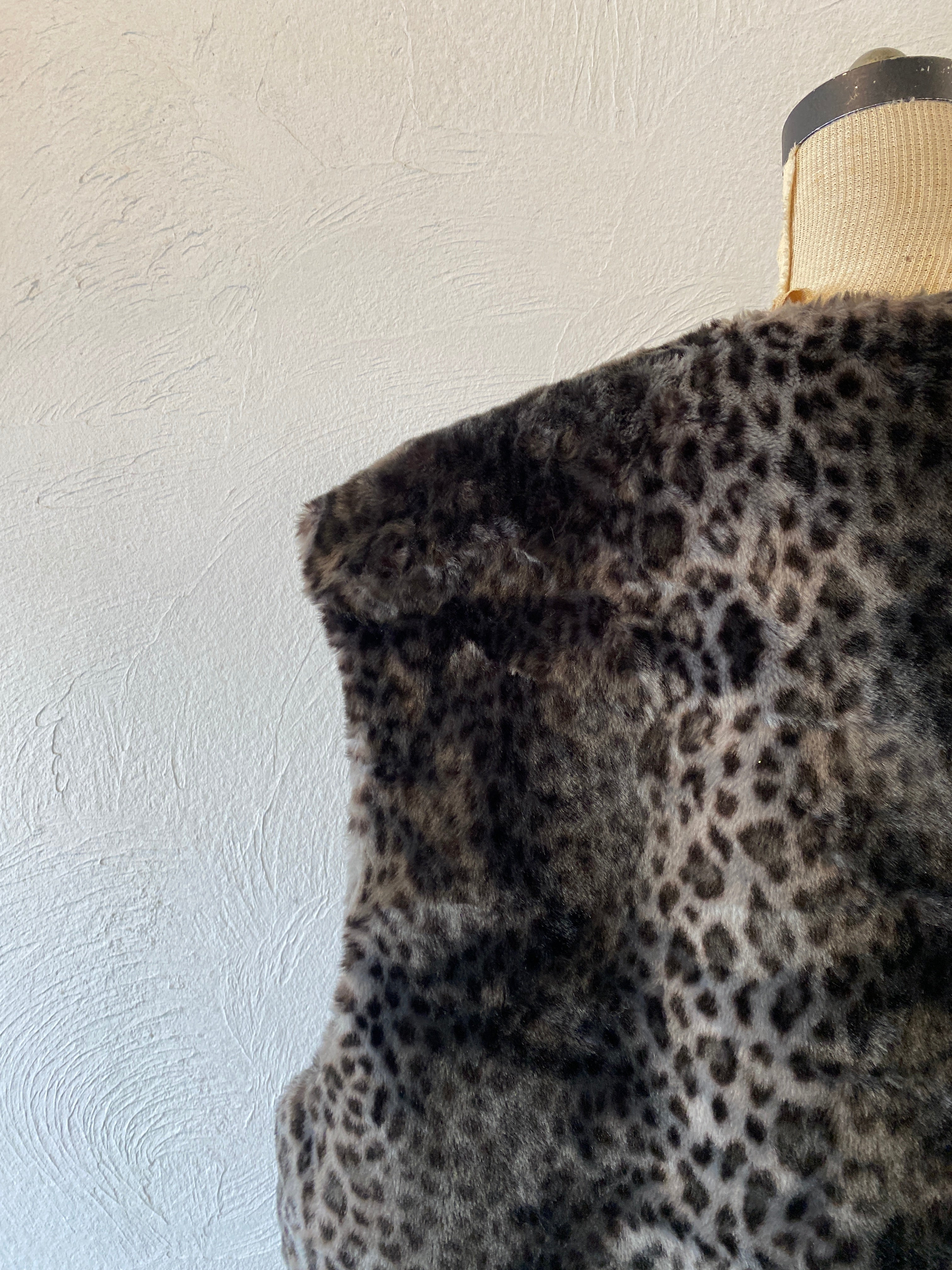 leopard fur vest