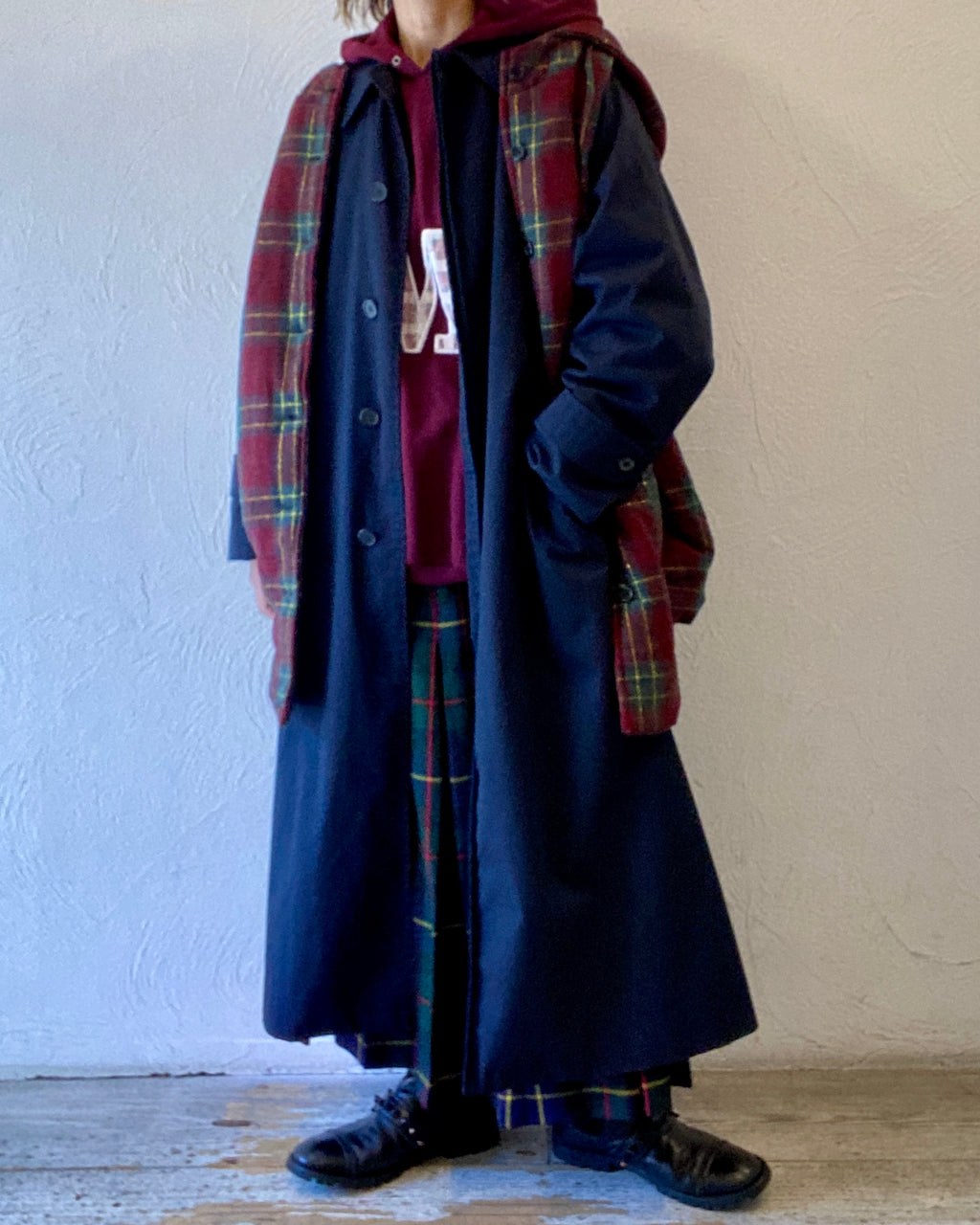 navy long coat
