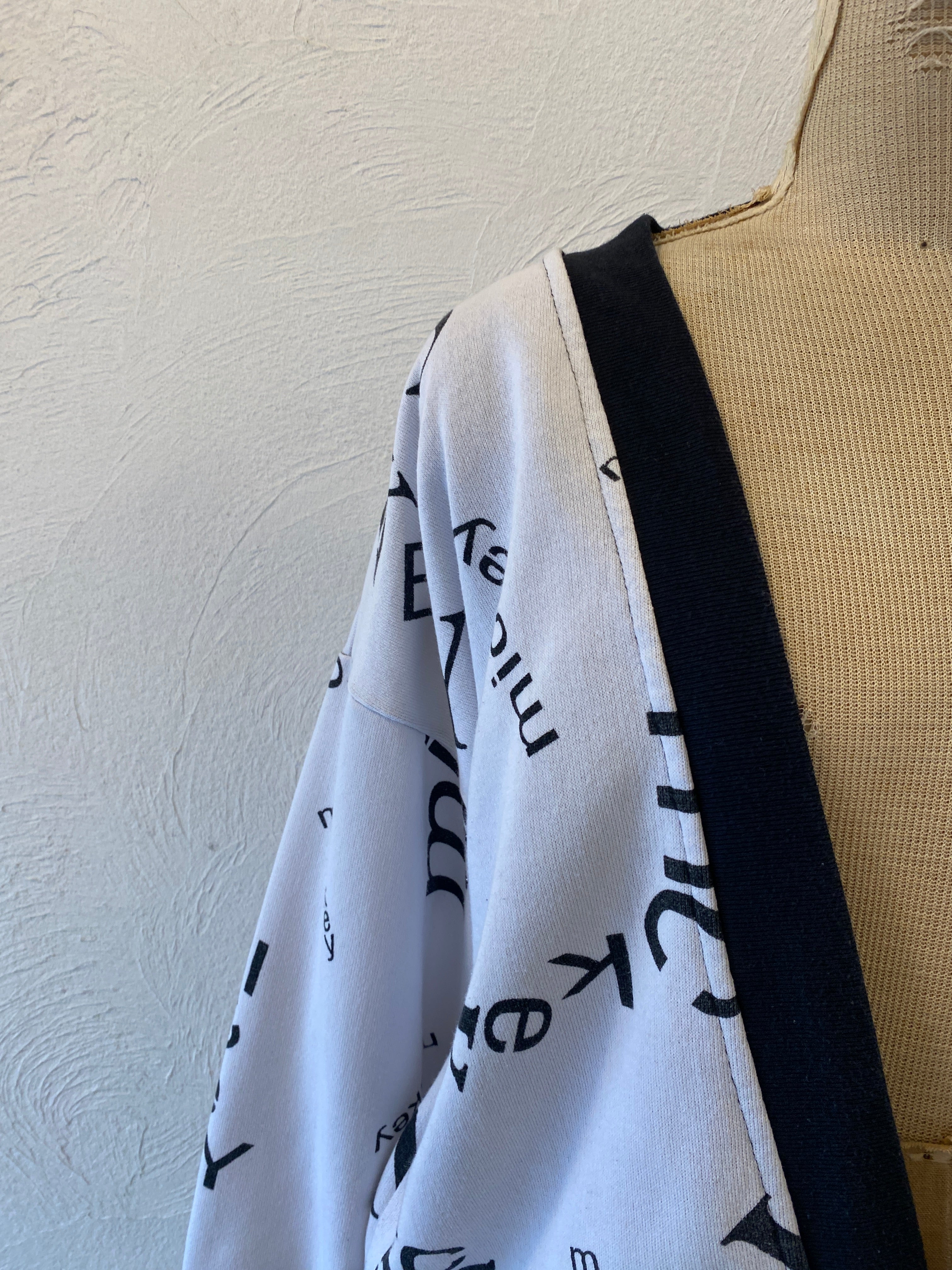 black & white sweat cardigan