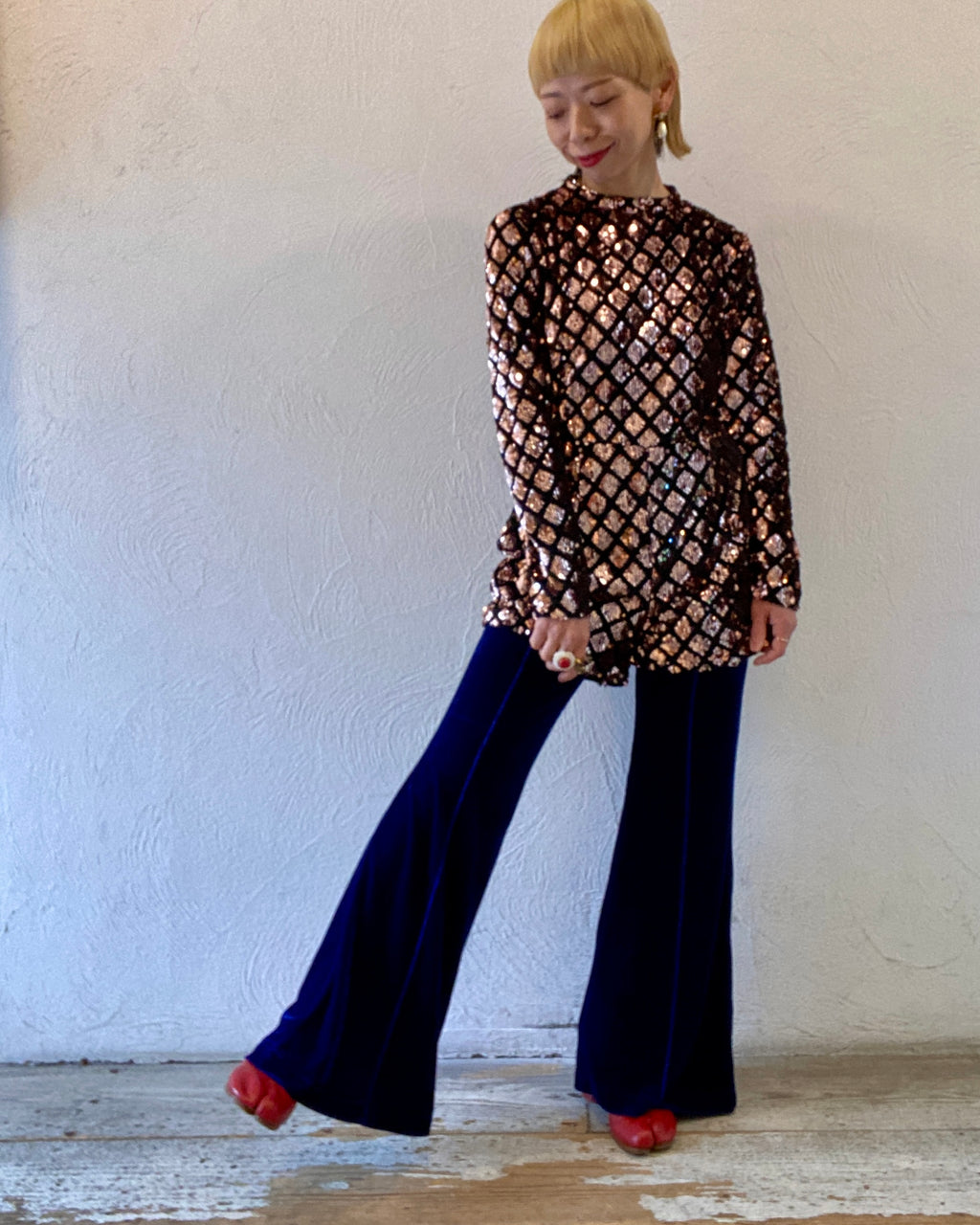 spangle short jumpsuit