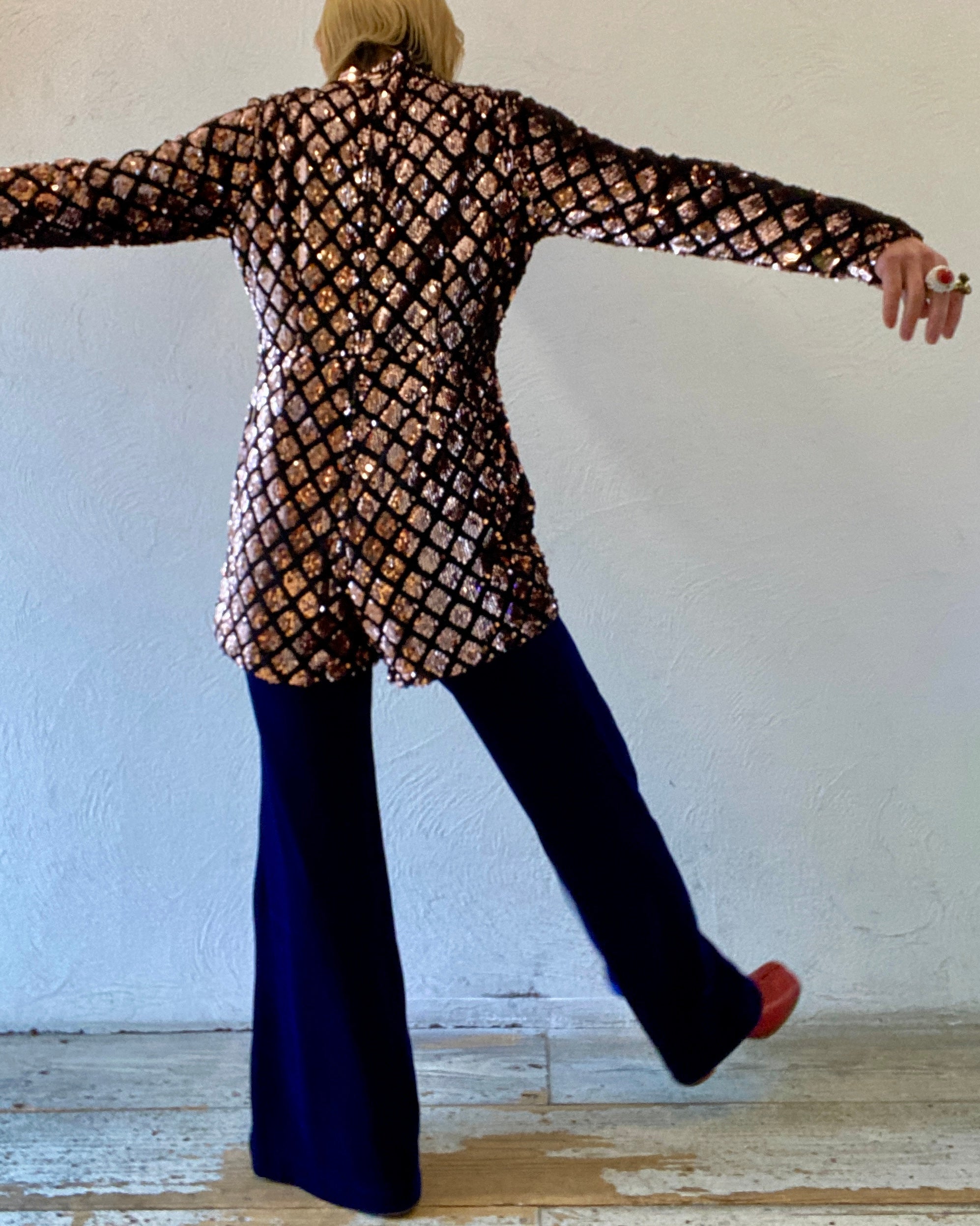 spangle short jumpsuit