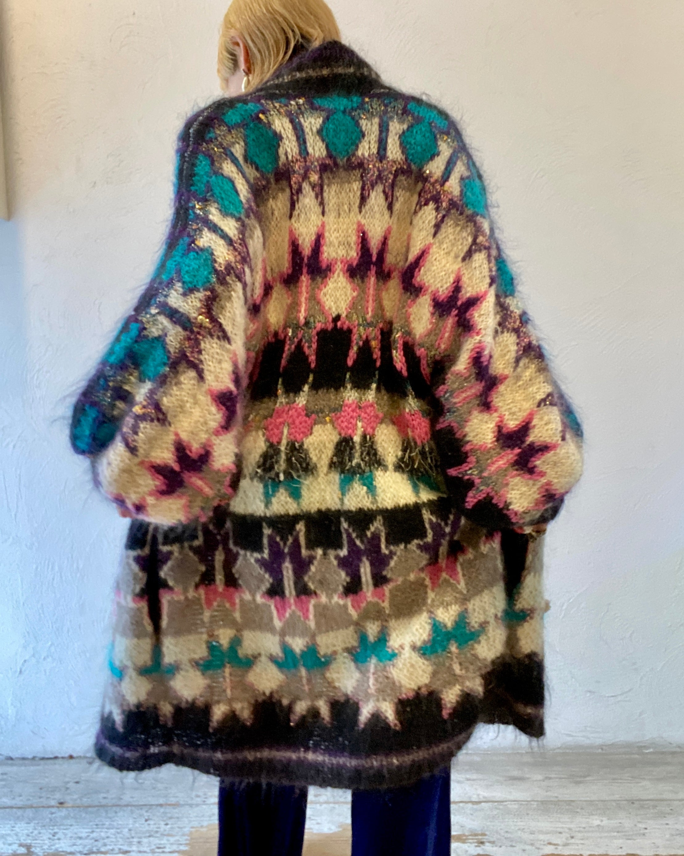 glitter mohair knit cardigan