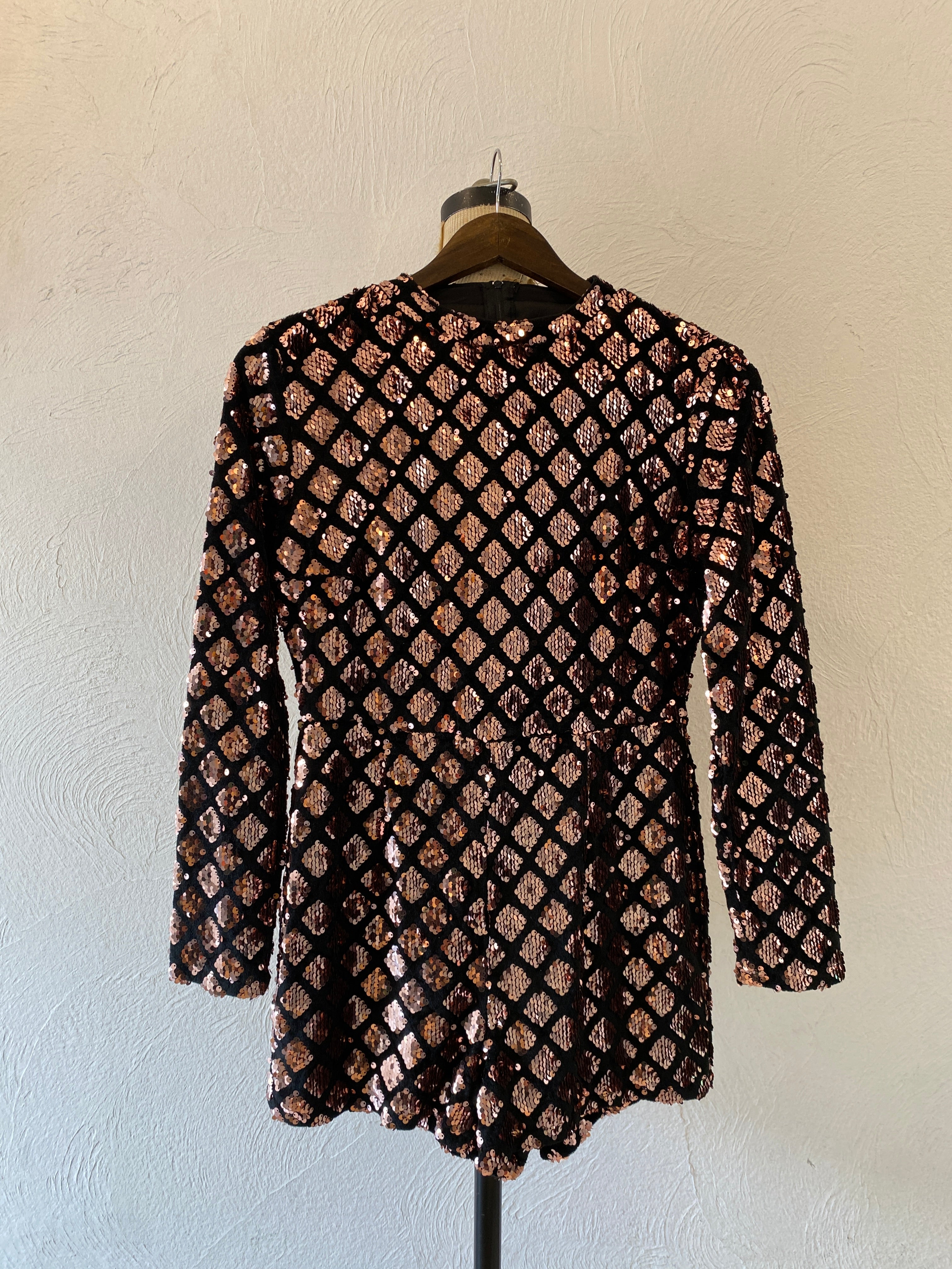 spangle short jumpsuit