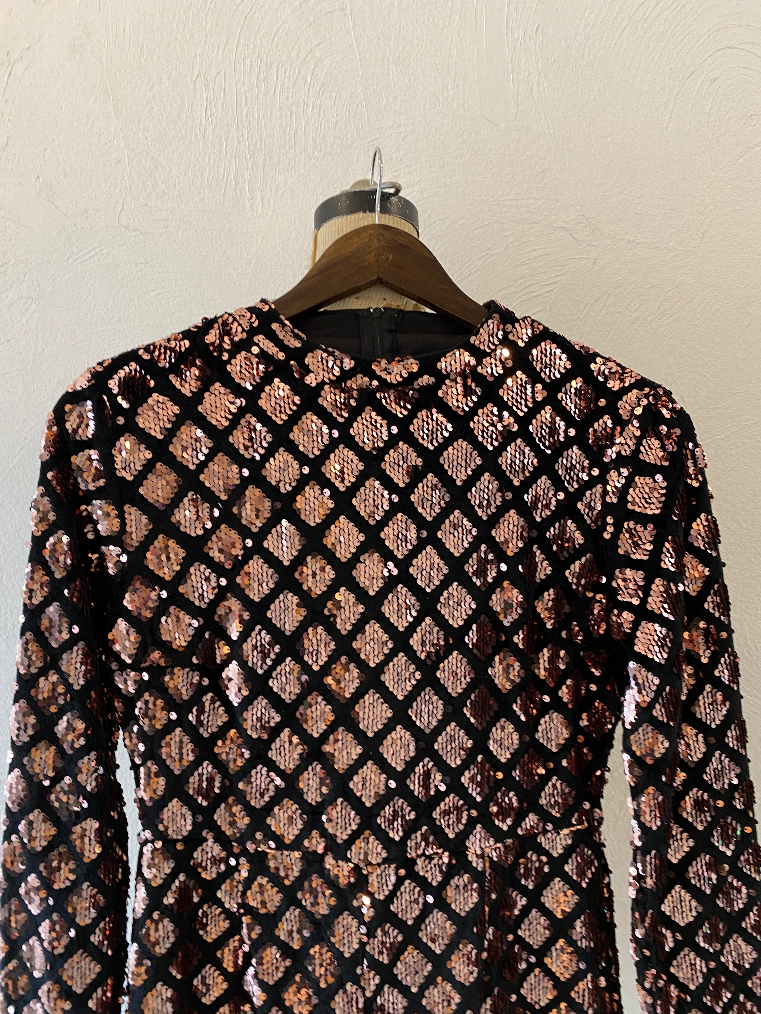 spangle short jumpsuit