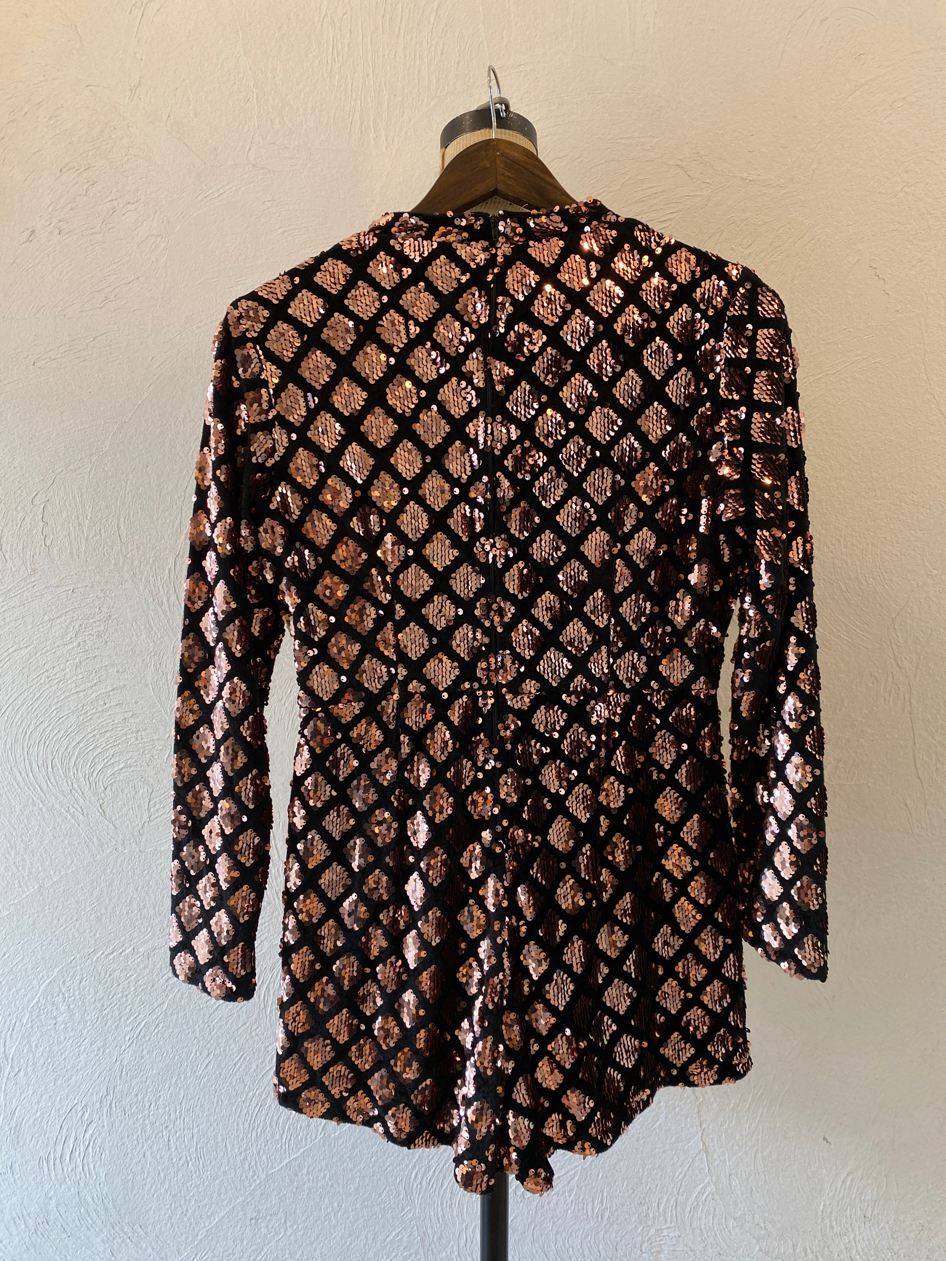 spangle short jumpsuit