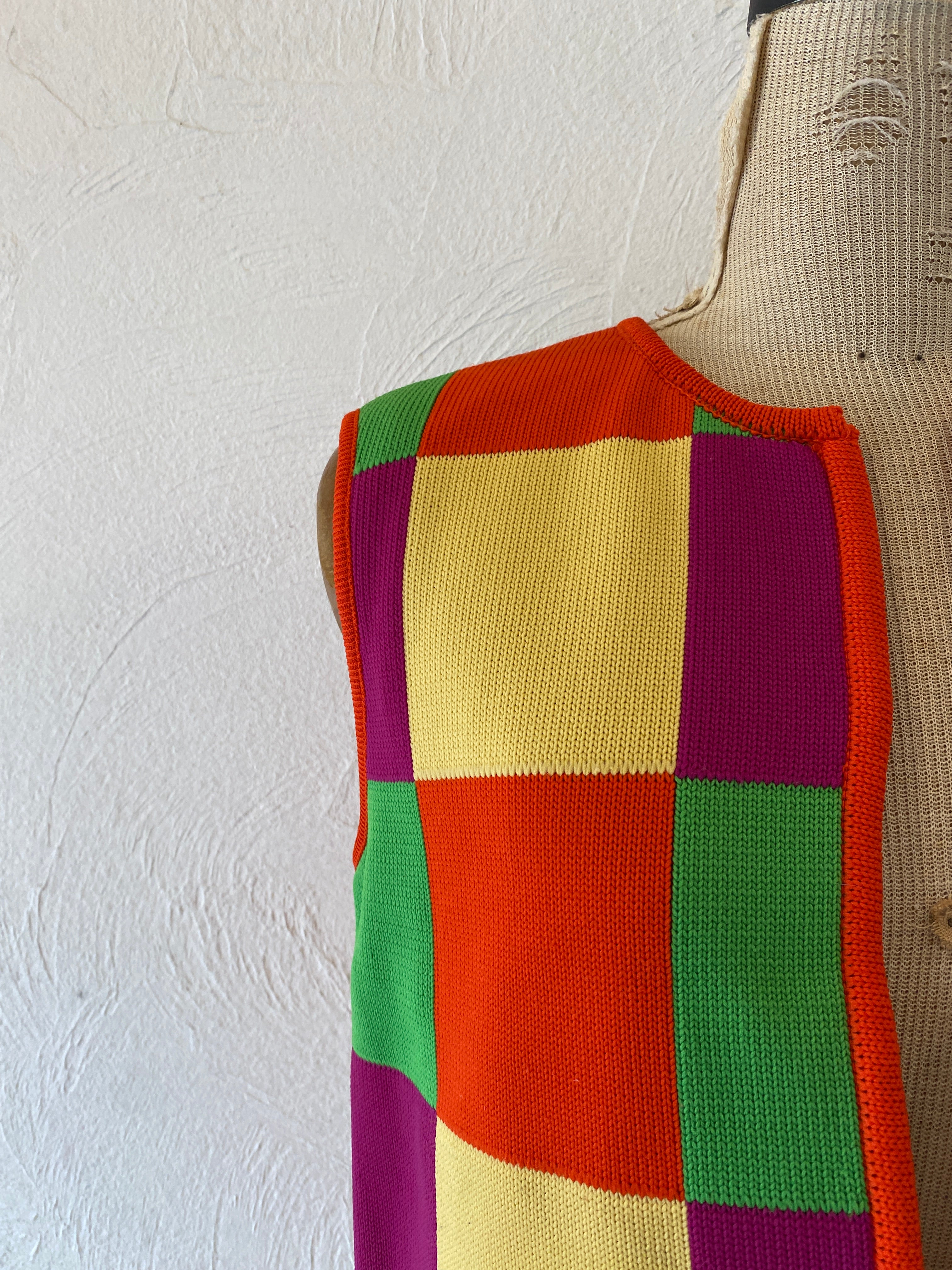 checker knit vest