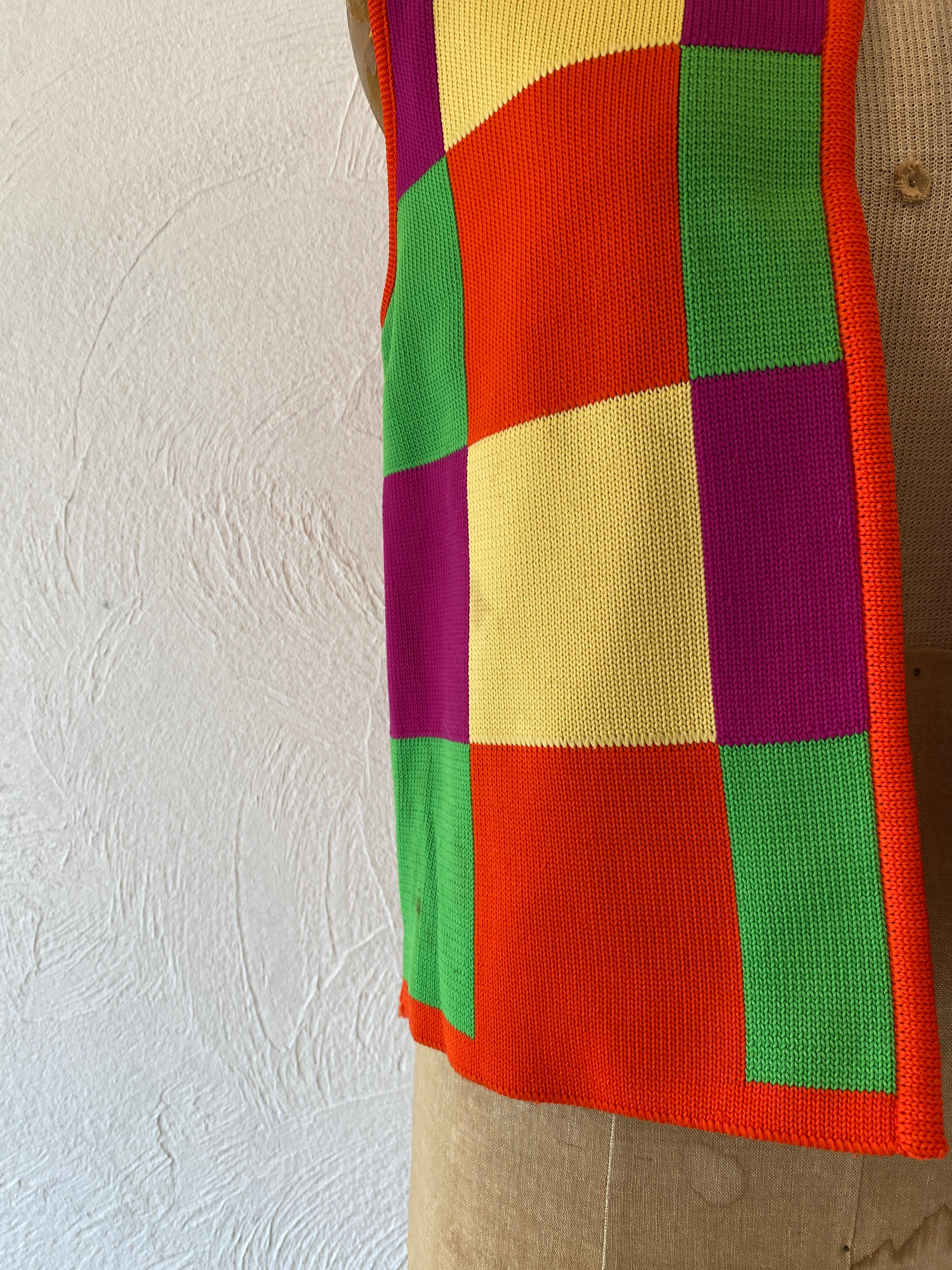 checker knit vest