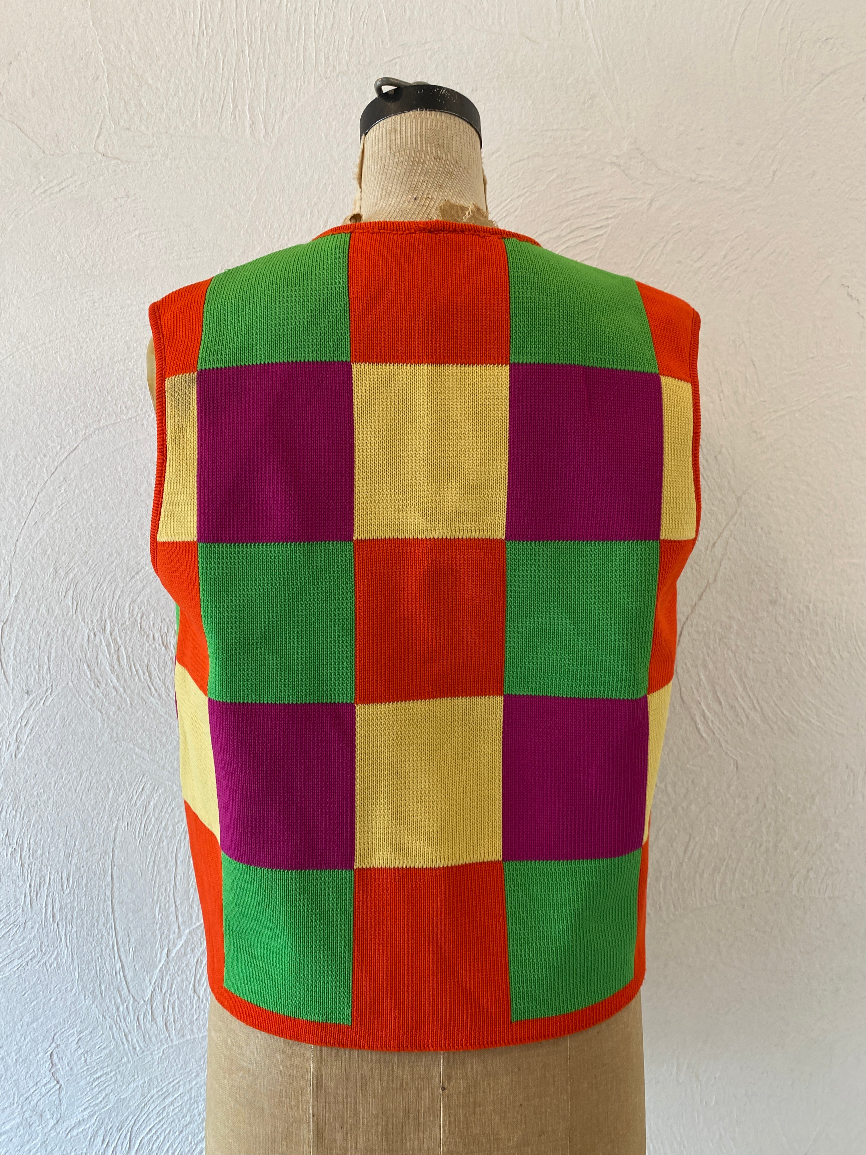 checker knit vest