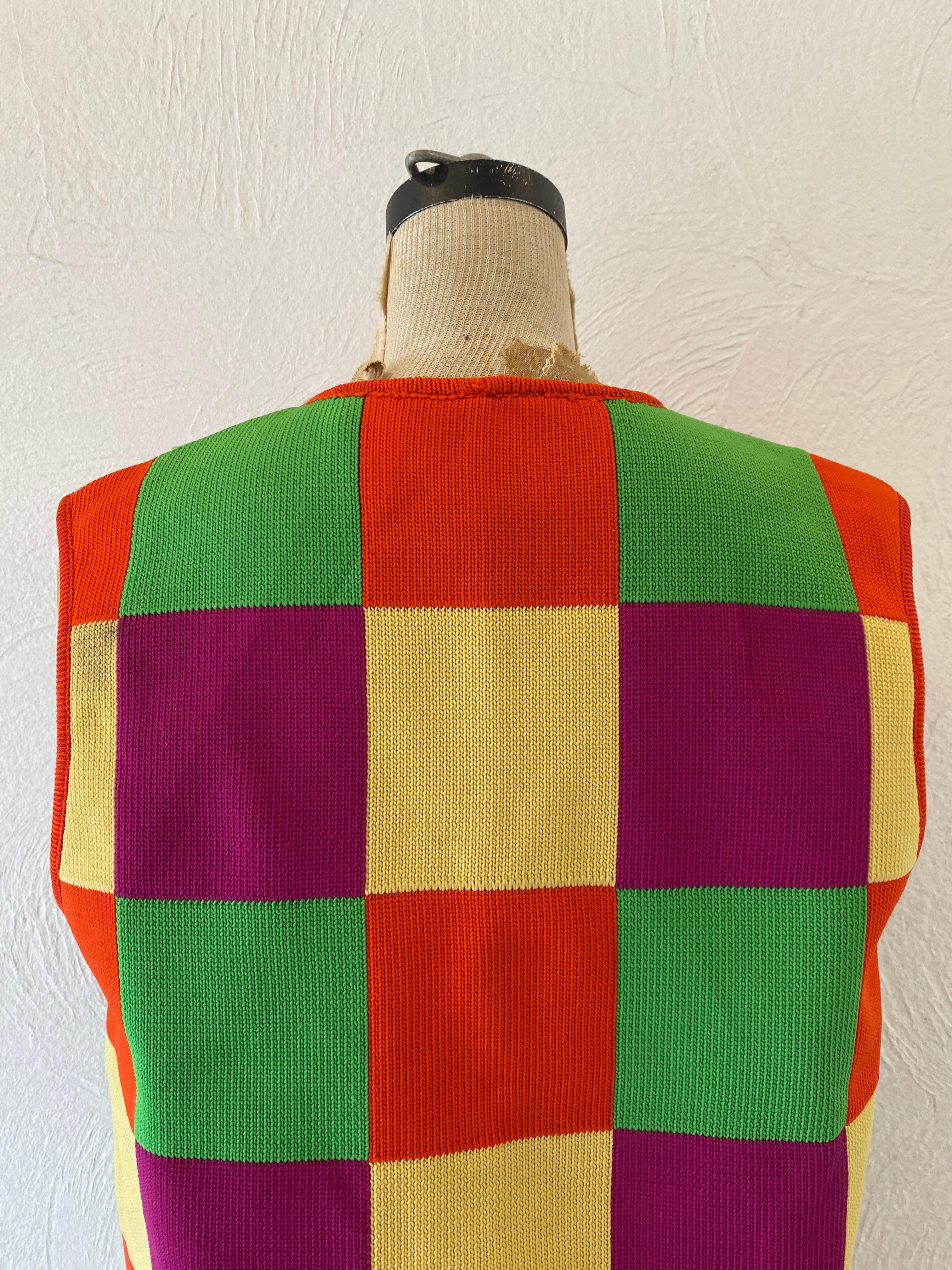 checker knit vest