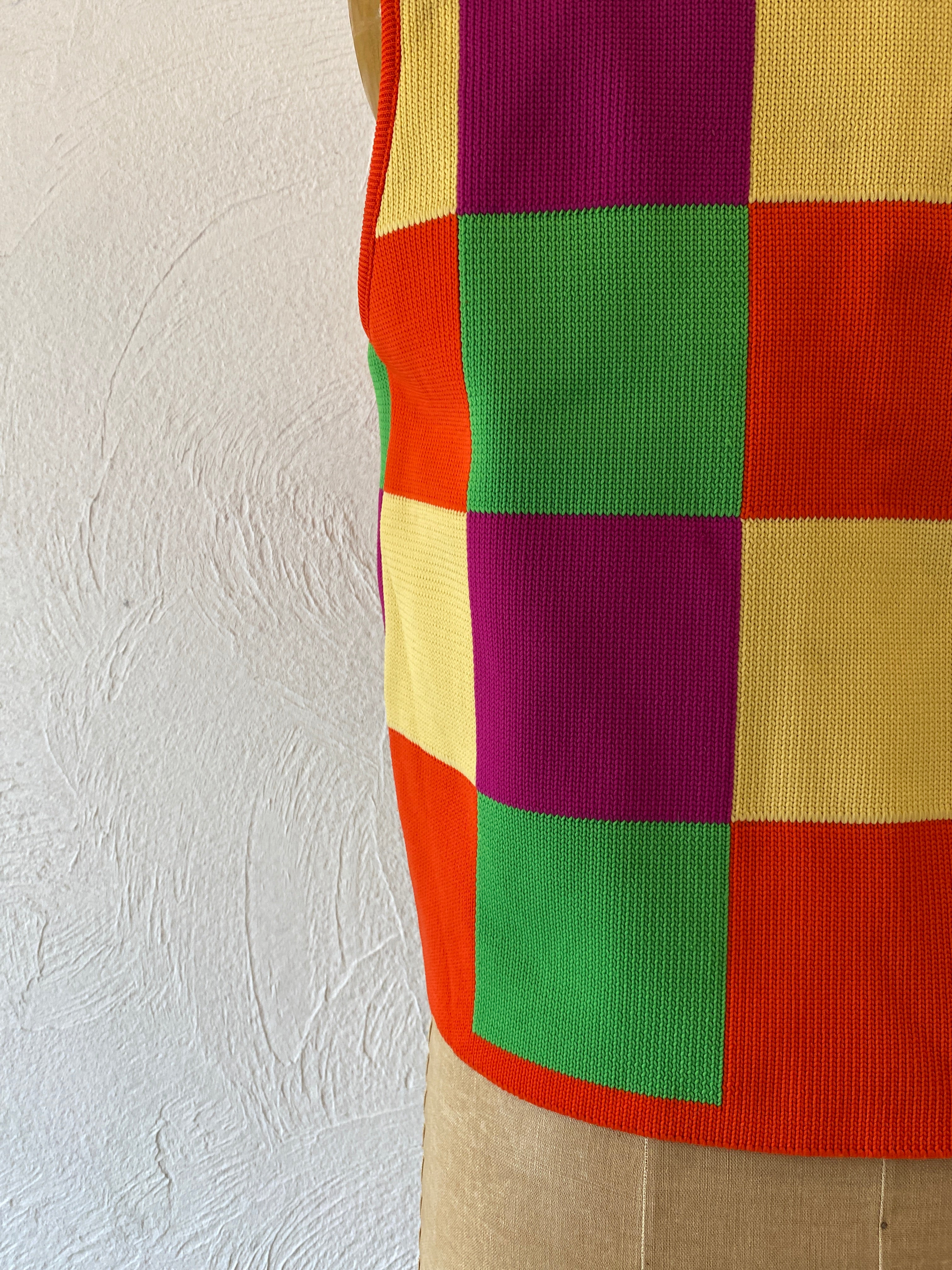 checker knit vest