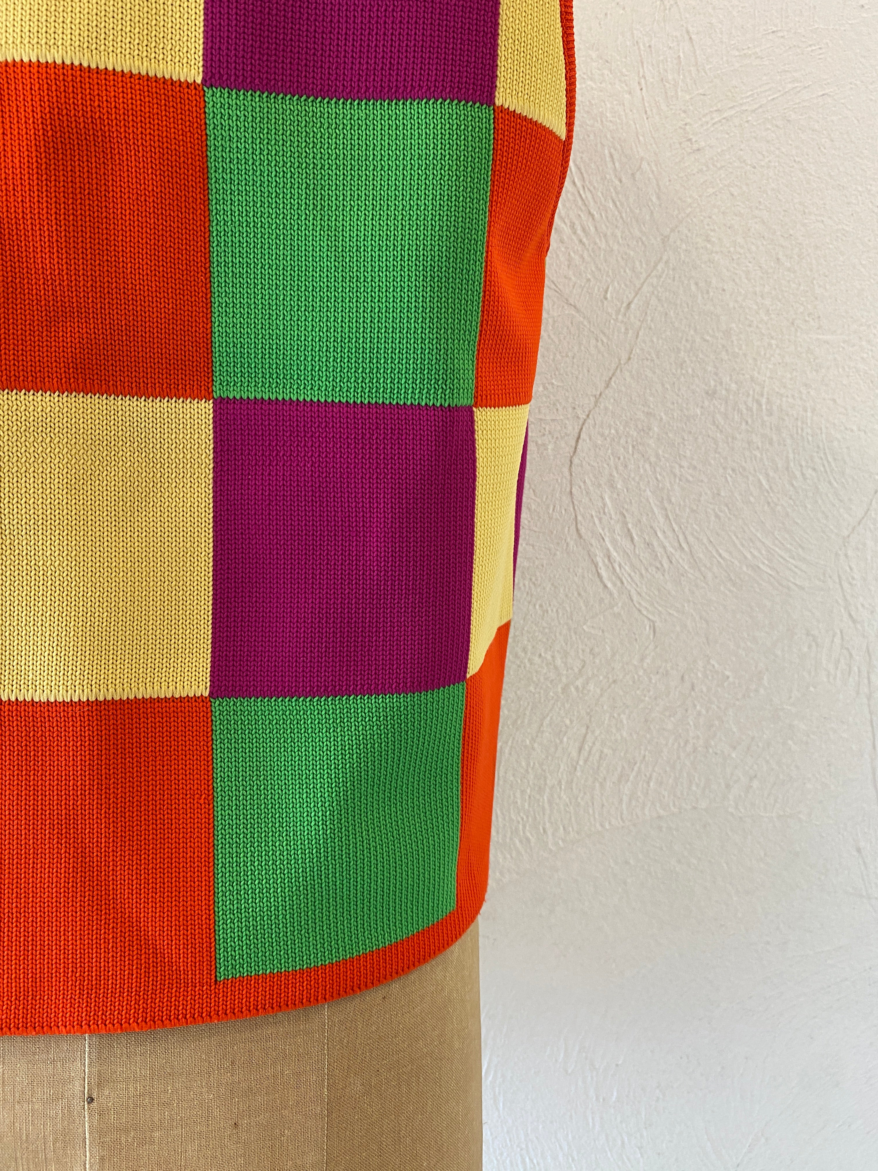 checker knit vest