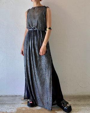 metallic mesh dress