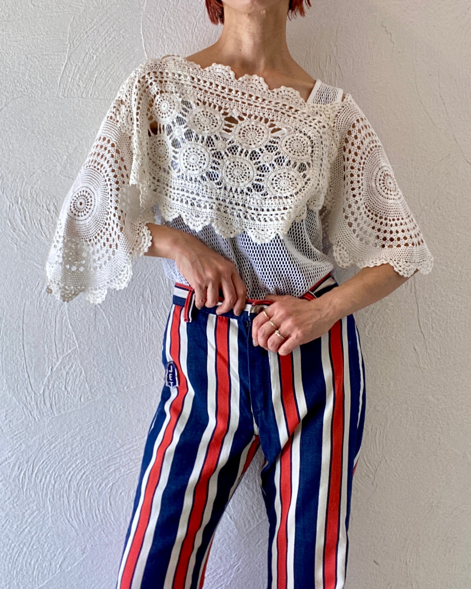 vintage cotton motif cape