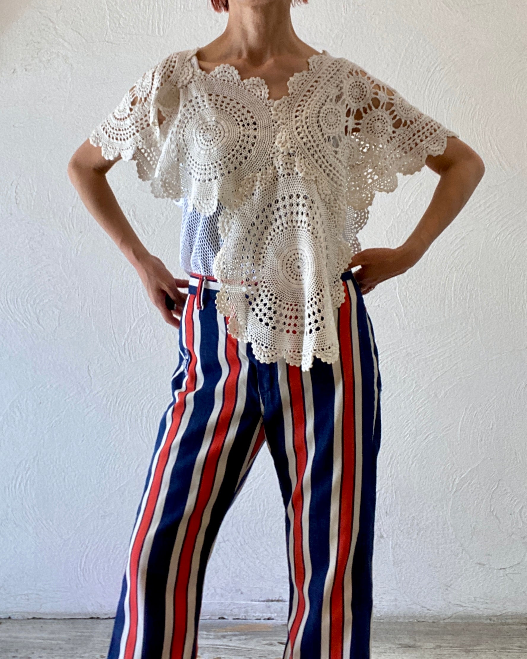 vintage cotton motif cape