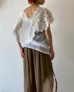 vintage cotton motif cape
