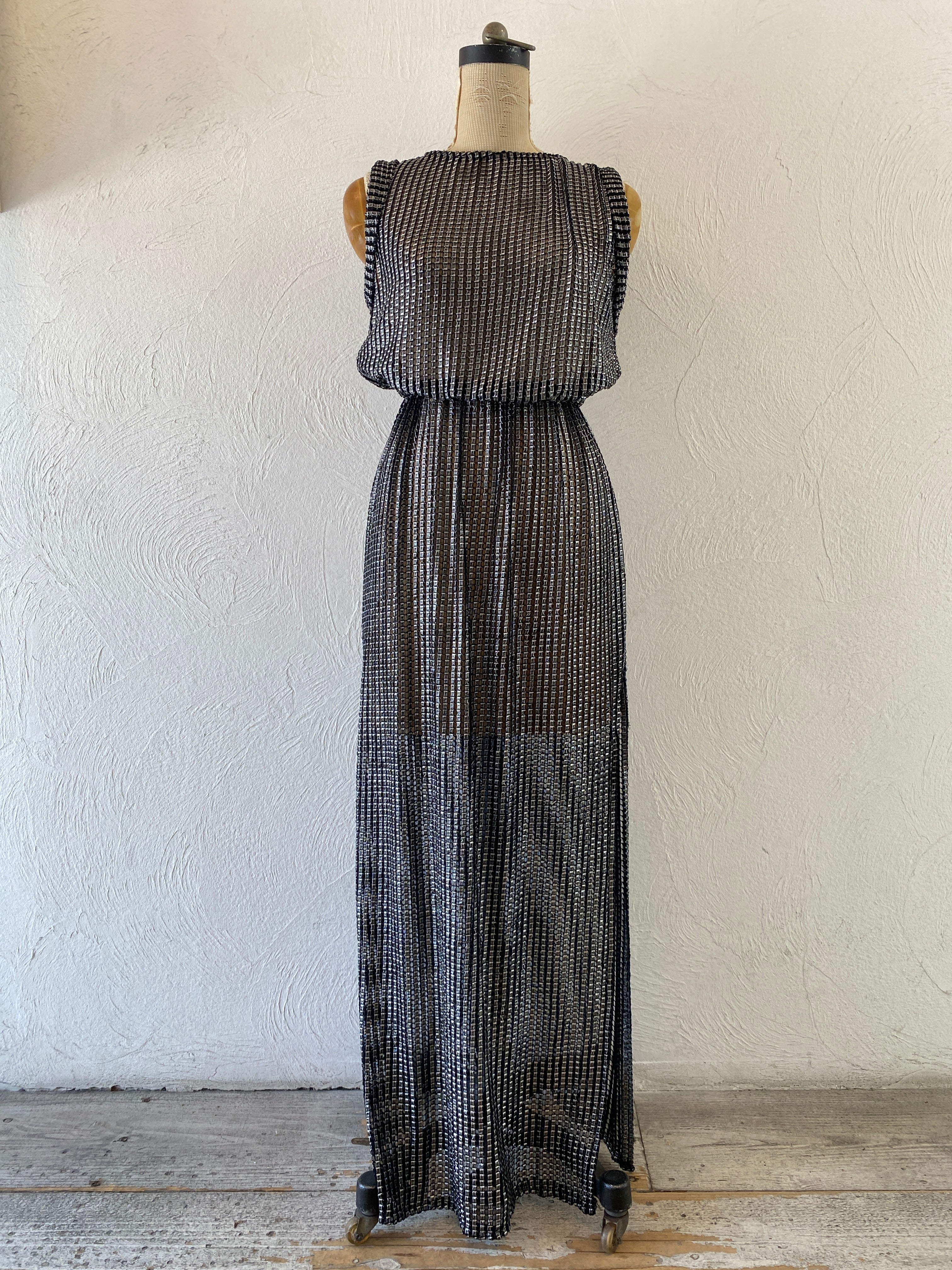 metallic mesh dress