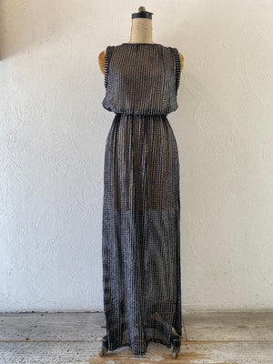 metallic mesh dress