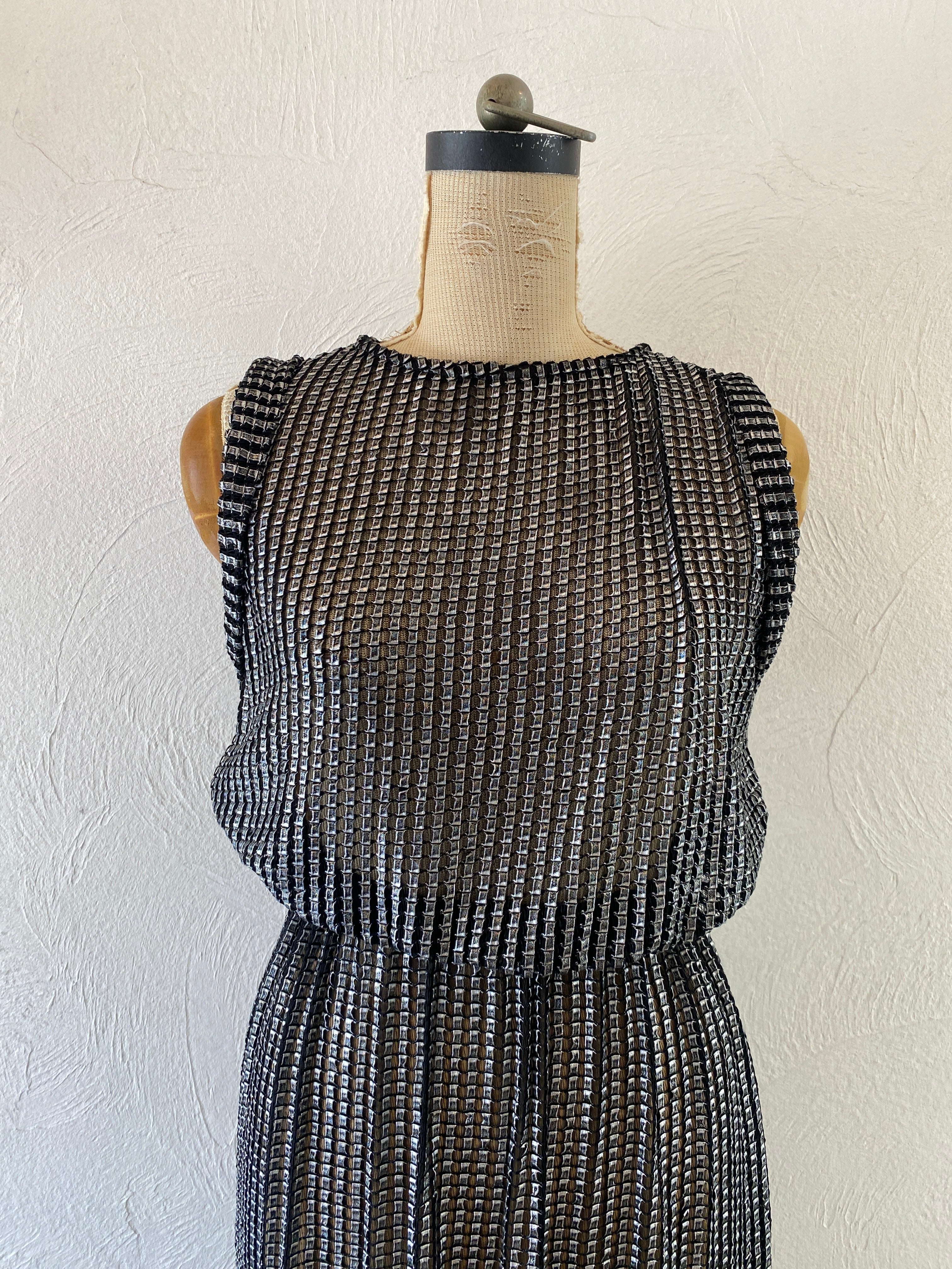 metallic mesh dress
