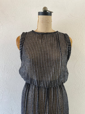 metallic mesh dress