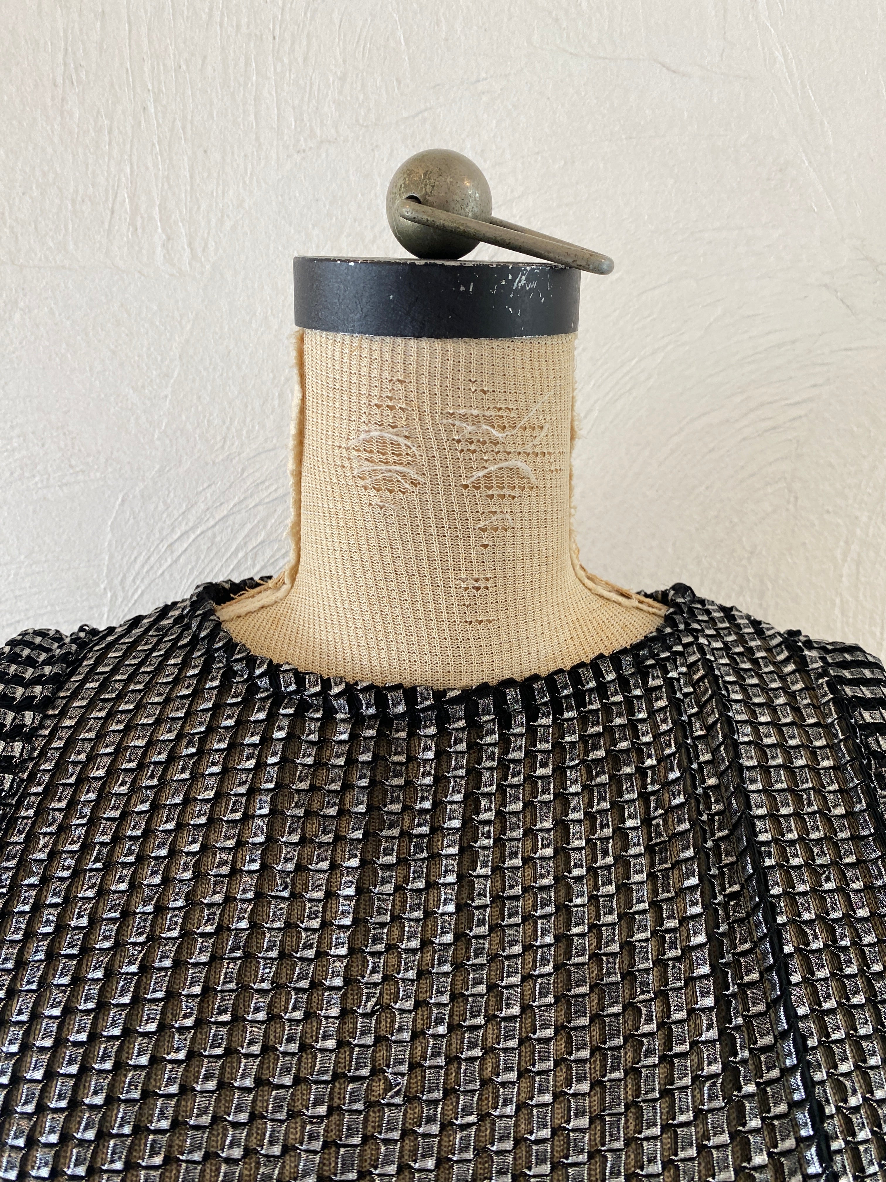 metallic mesh dress