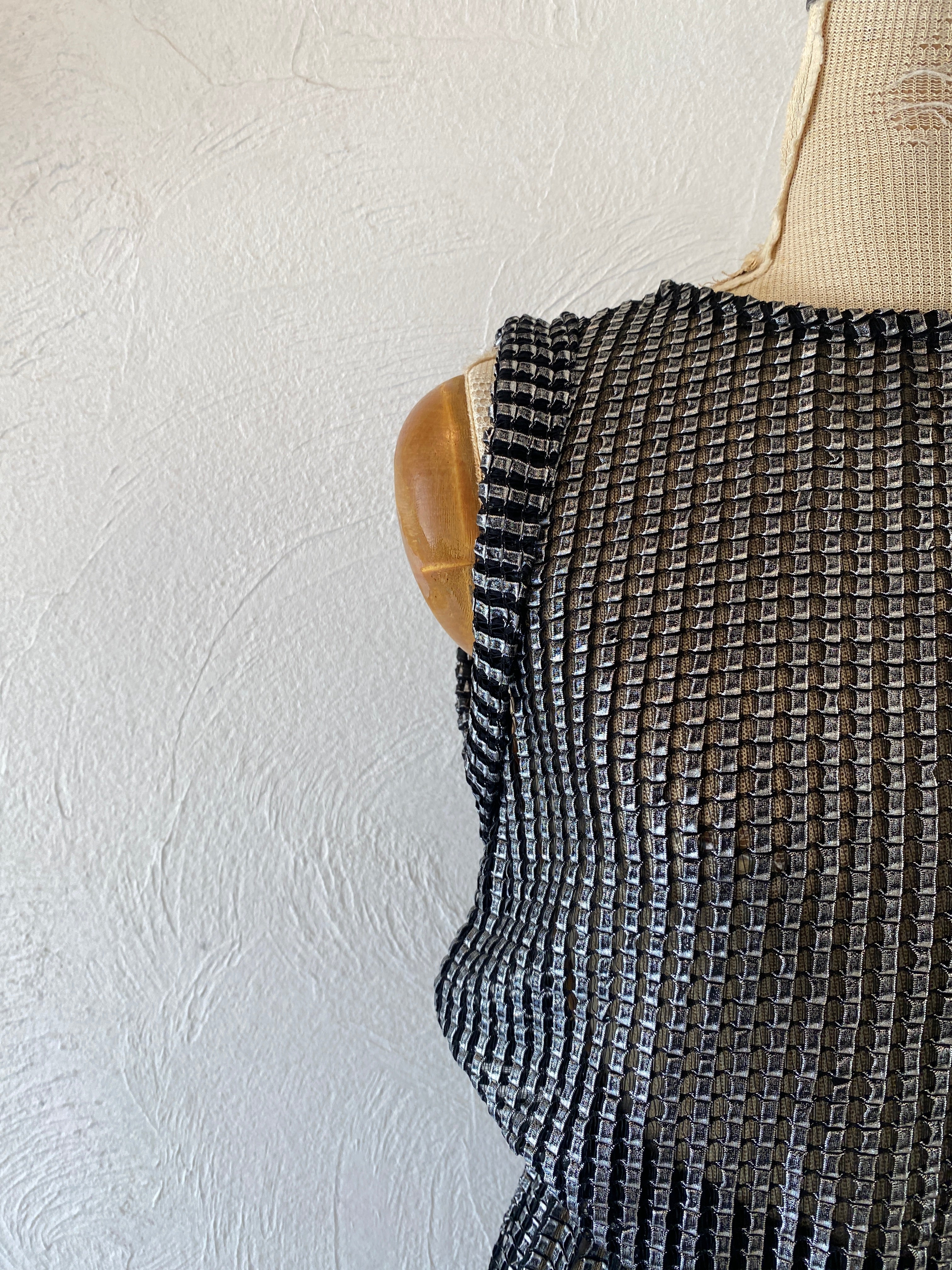 metallic mesh dress