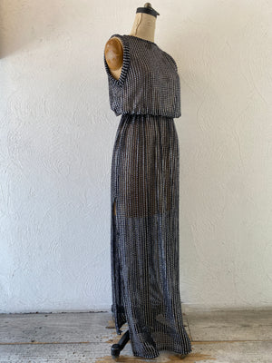 metallic mesh dress